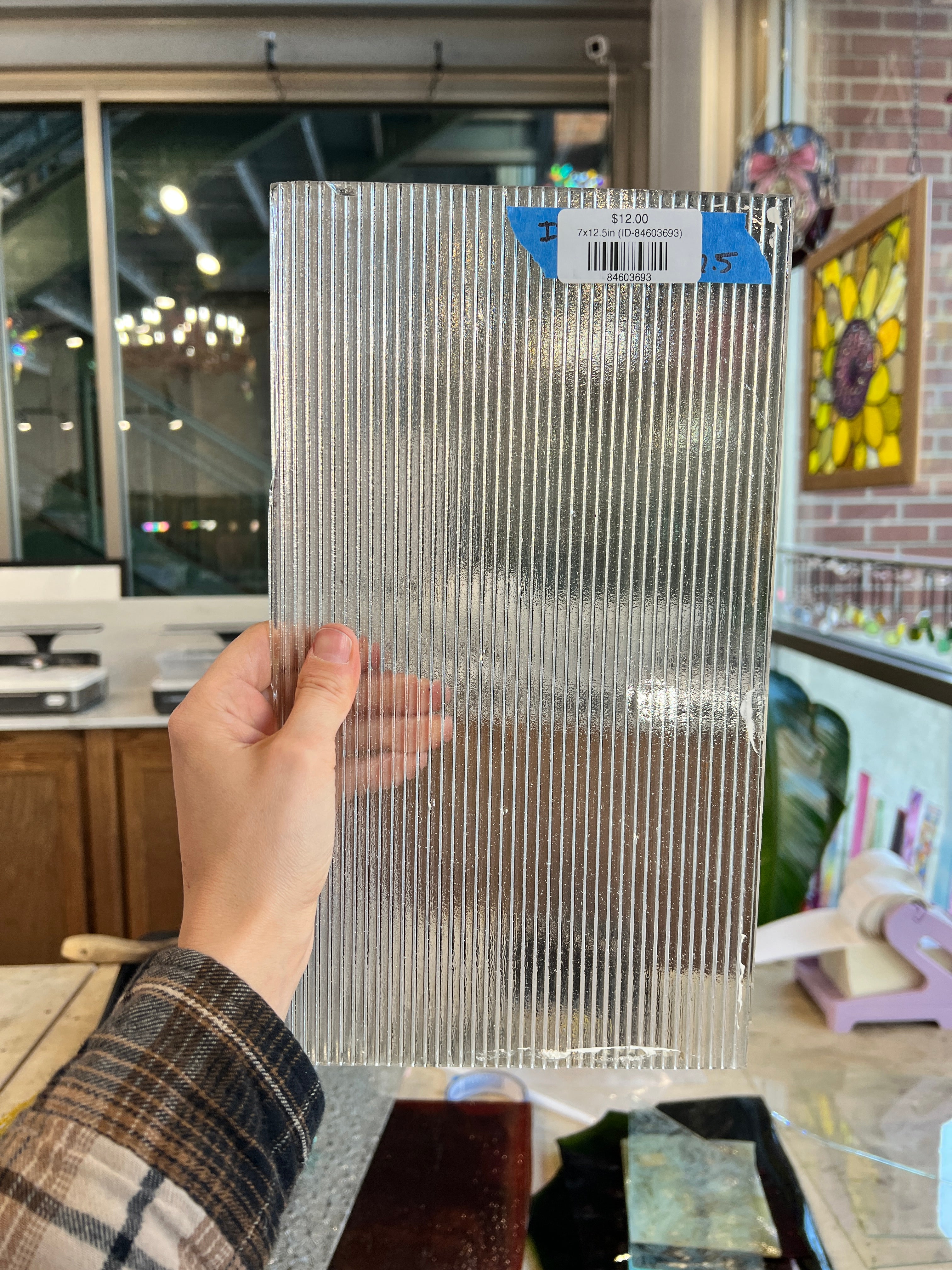 Reeded Clear Industrial Sheet Glass Colorado Glassworks 7x12.5in (ID-84603693)