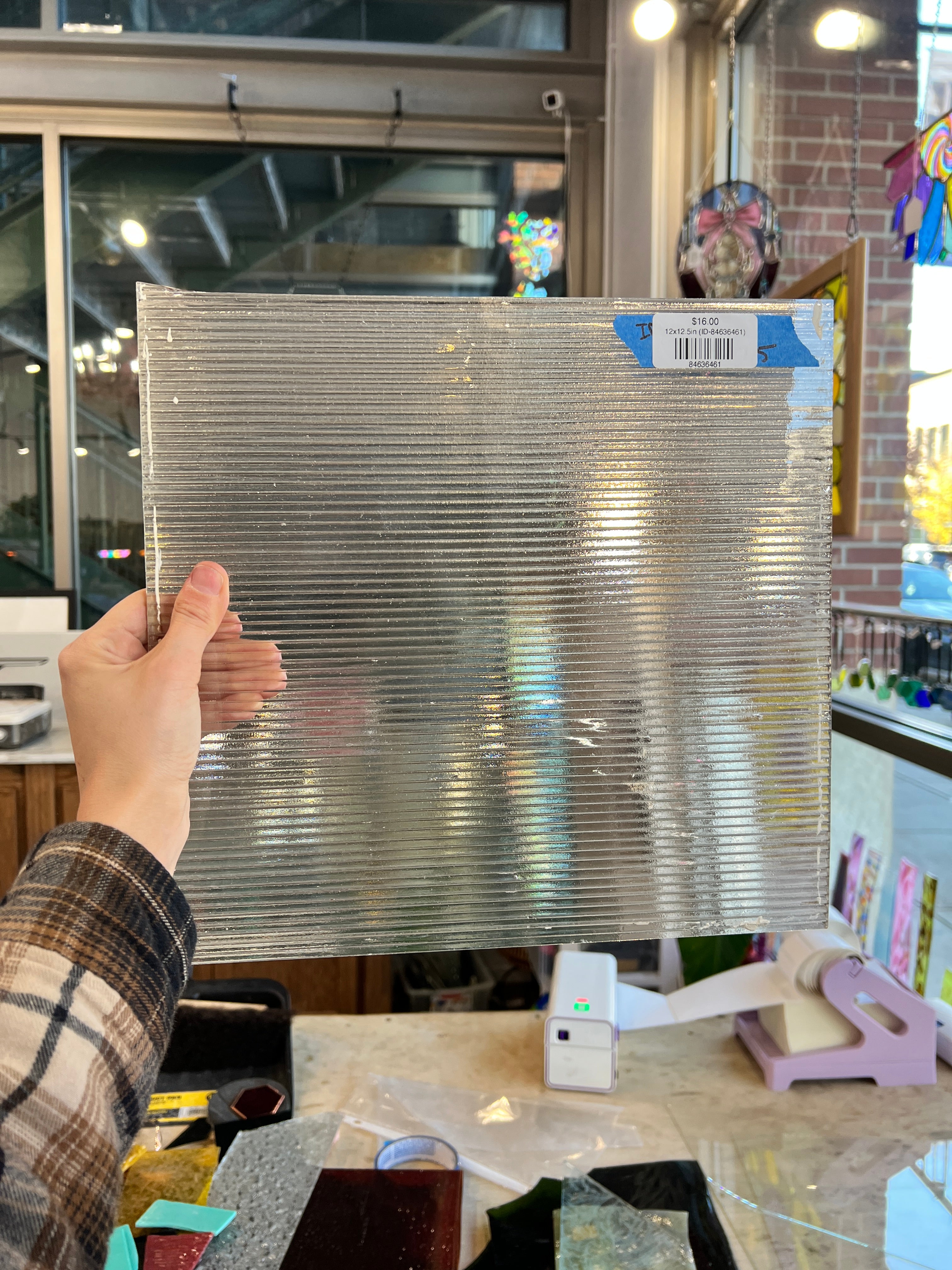 Reeded Clear Industrial Sheet Glass Colorado Glassworks 11.5x13in (ID-84538157)