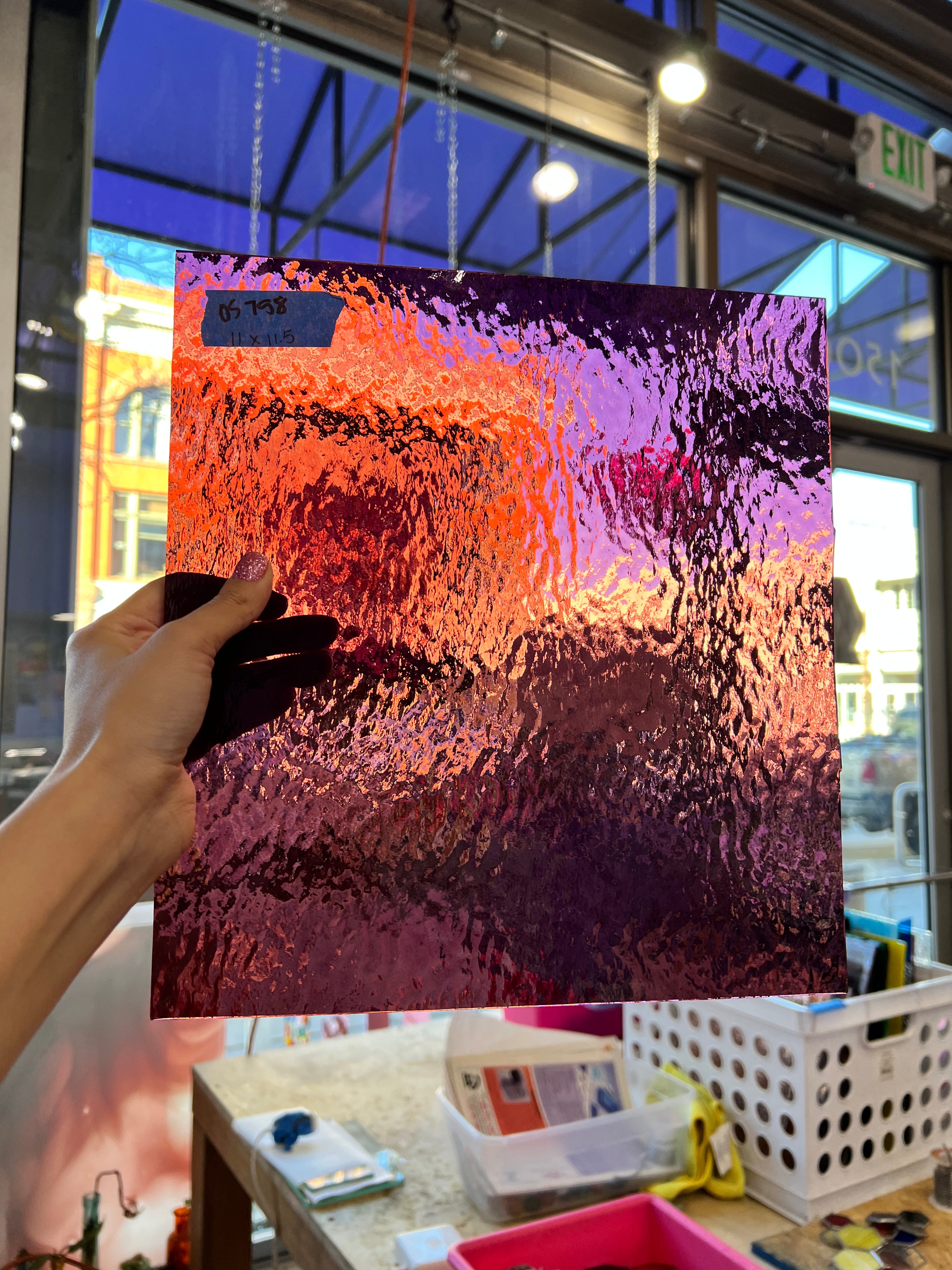Light Purple Rough Rolled Oceanside Fusible 96 COE (142RR-F) Sheet Glass Colorado Glassworks