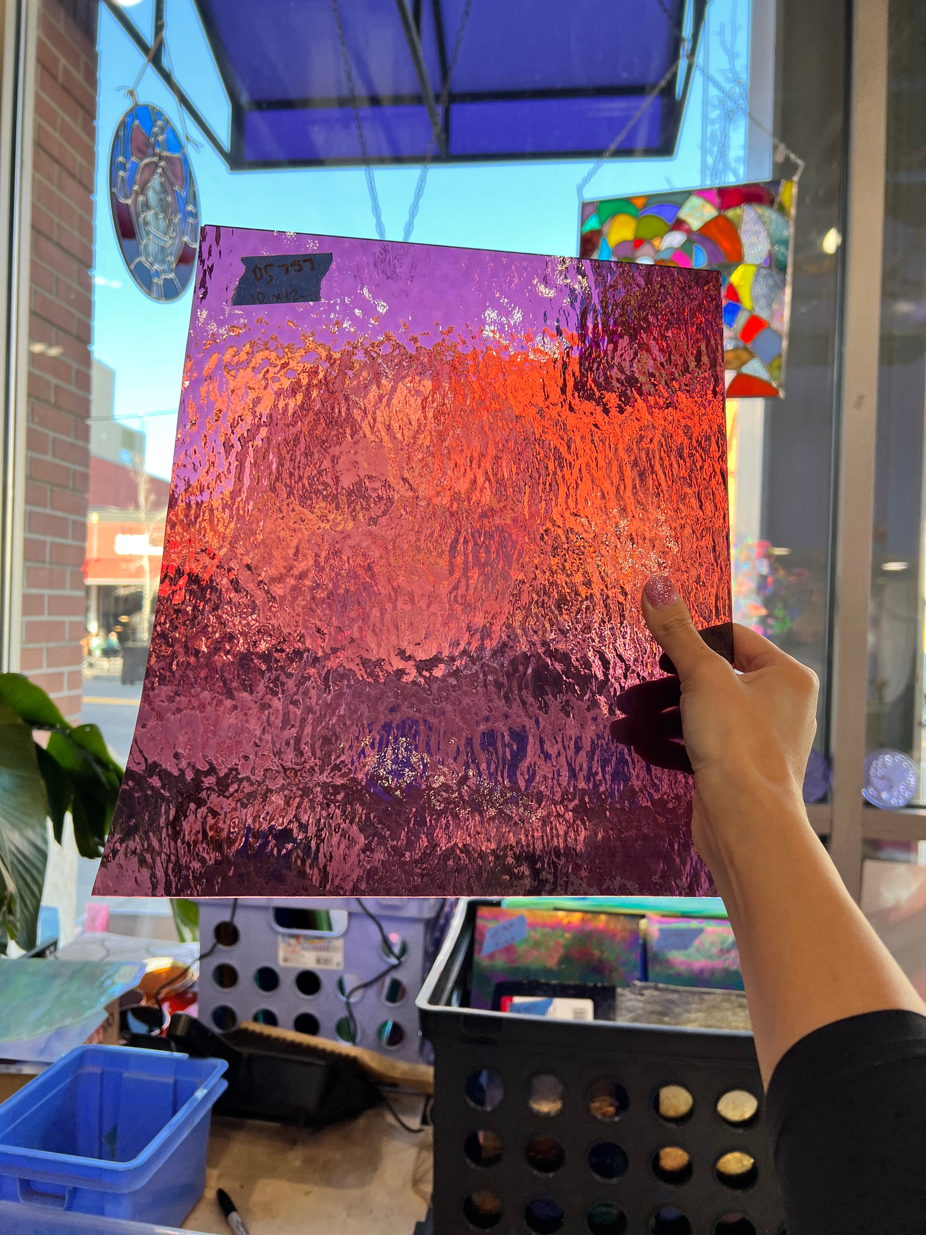 Light Purple Rough Rolled Oceanside Fusible 96 COE (142RR-F) Sheet Glass Colorado Glassworks