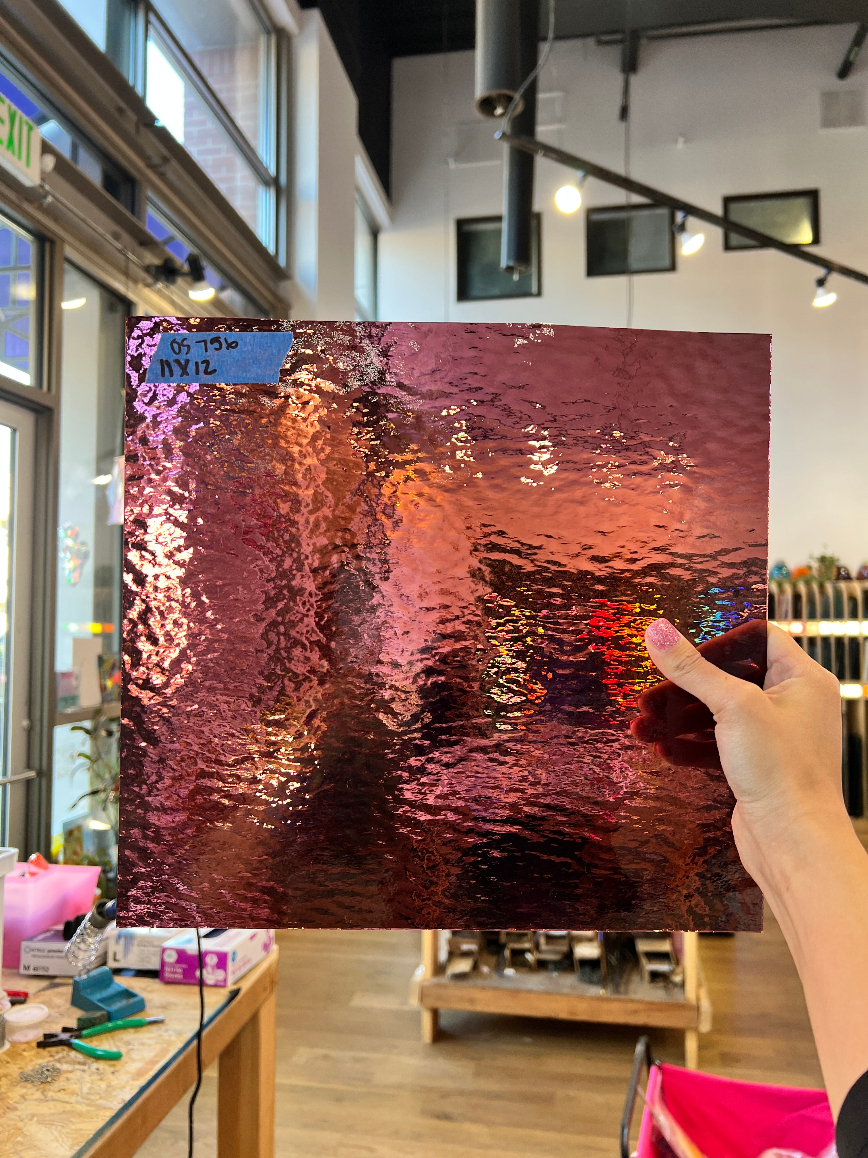 Light Purple Rough Rolled Oceanside Fusible 96 COE (142RR-F) Sheet Glass Colorado Glassworks