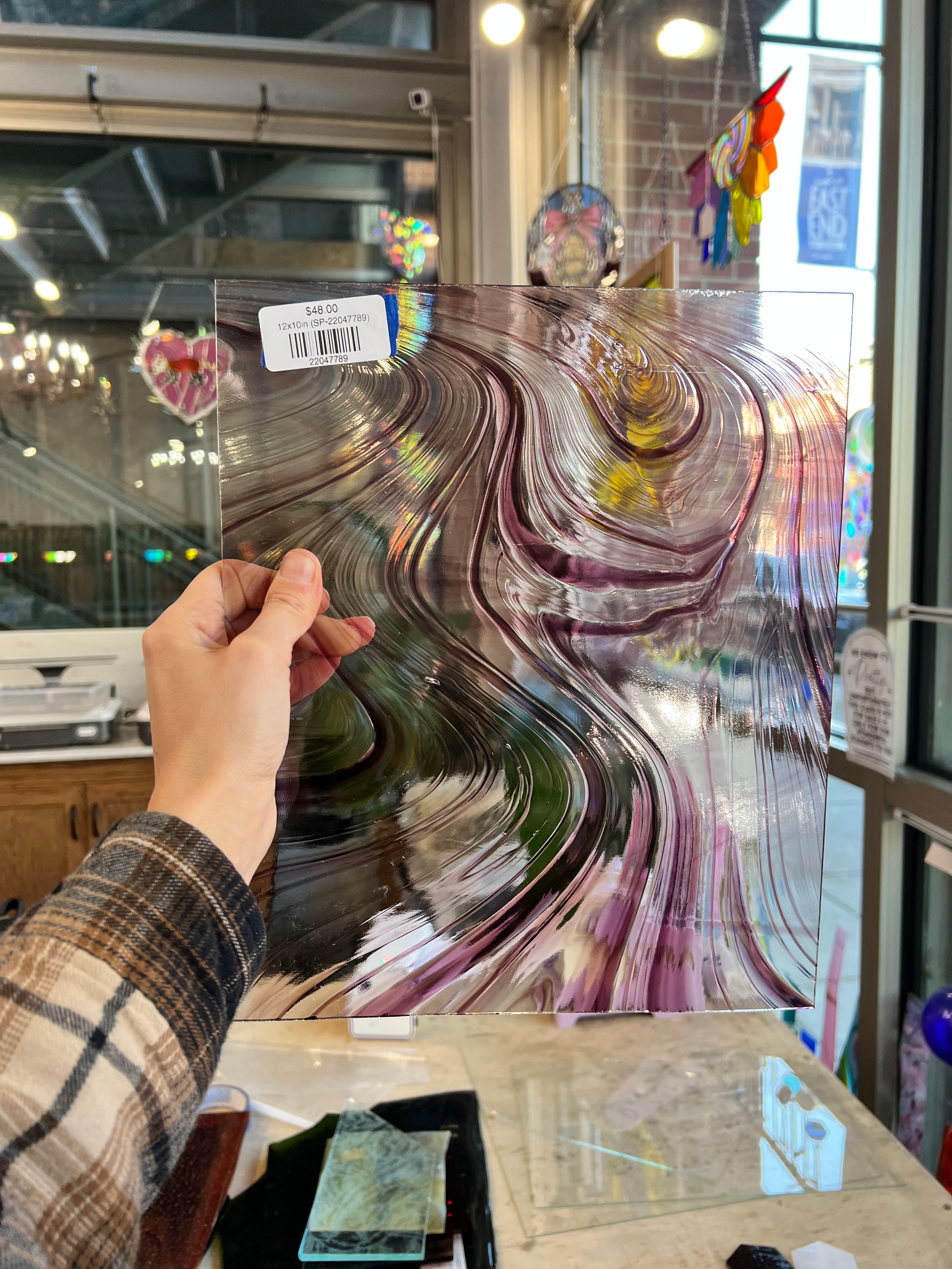 Vintage Purple Baroque Spectrum Sheet Glass Colorado Glass Works 12x10in (SP-22047789)