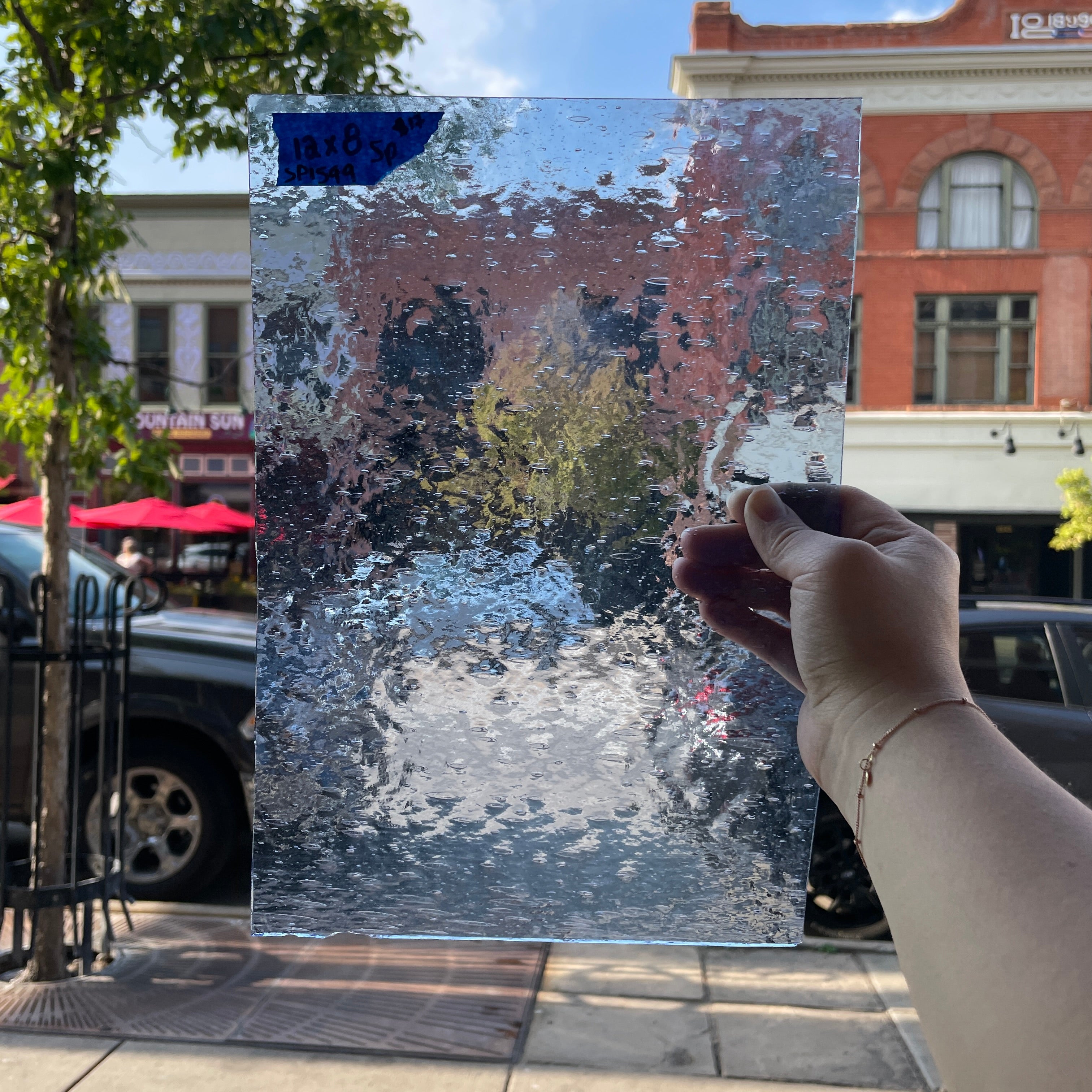 Pale Blue Seedy Transparent Spectrum Sheet Glass Colorado Glassworks