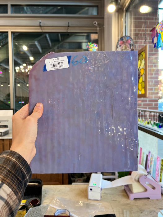 Mottled Lavender Bullseye Semi-Transparent Sheet Glass Colorado Glassworks 9x11in (BE-81243693)