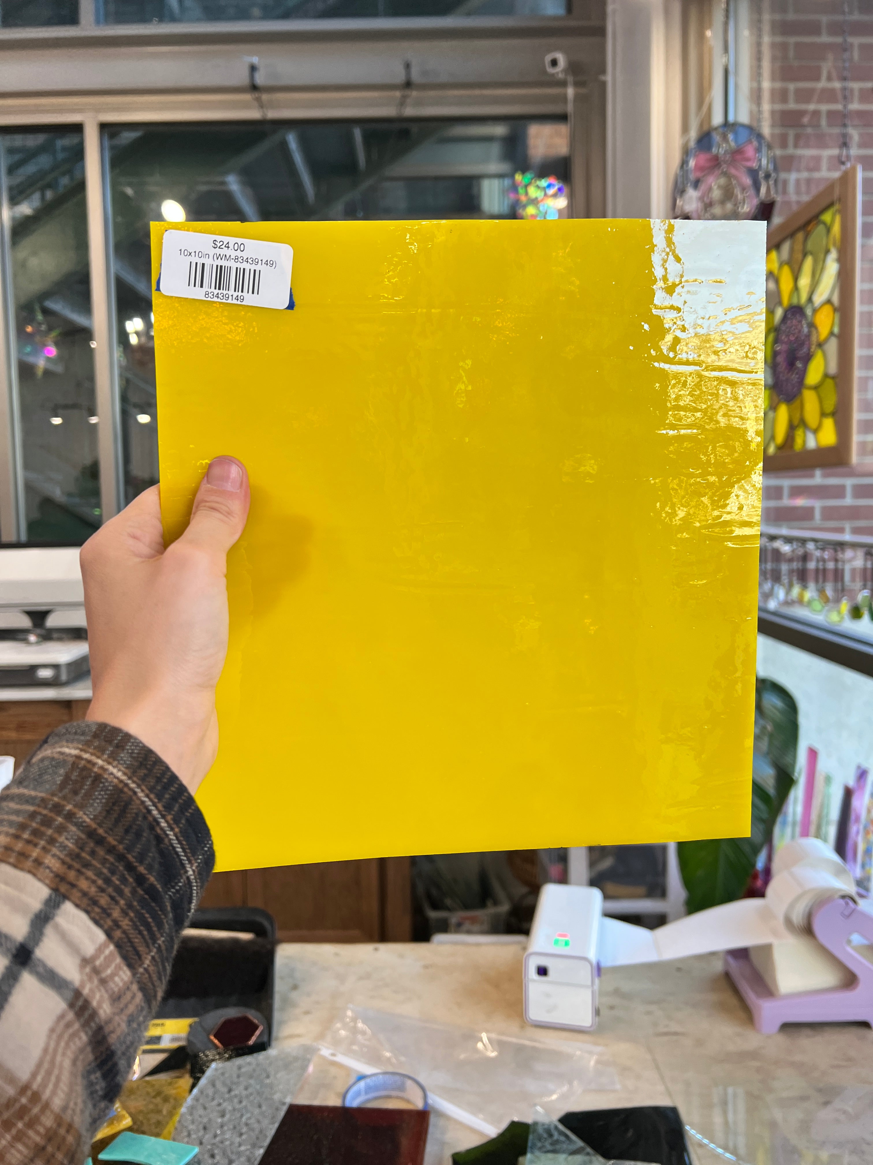 Opaque Yellow Wissmach Sheet Glass Colorado Glassworks 10x10in (WM-83439149)
