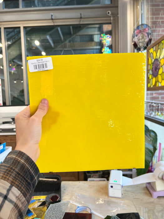 Opaque Yellow Wissmach Sheet Glass Colorado Glassworks 10x10in (WM-83471917)