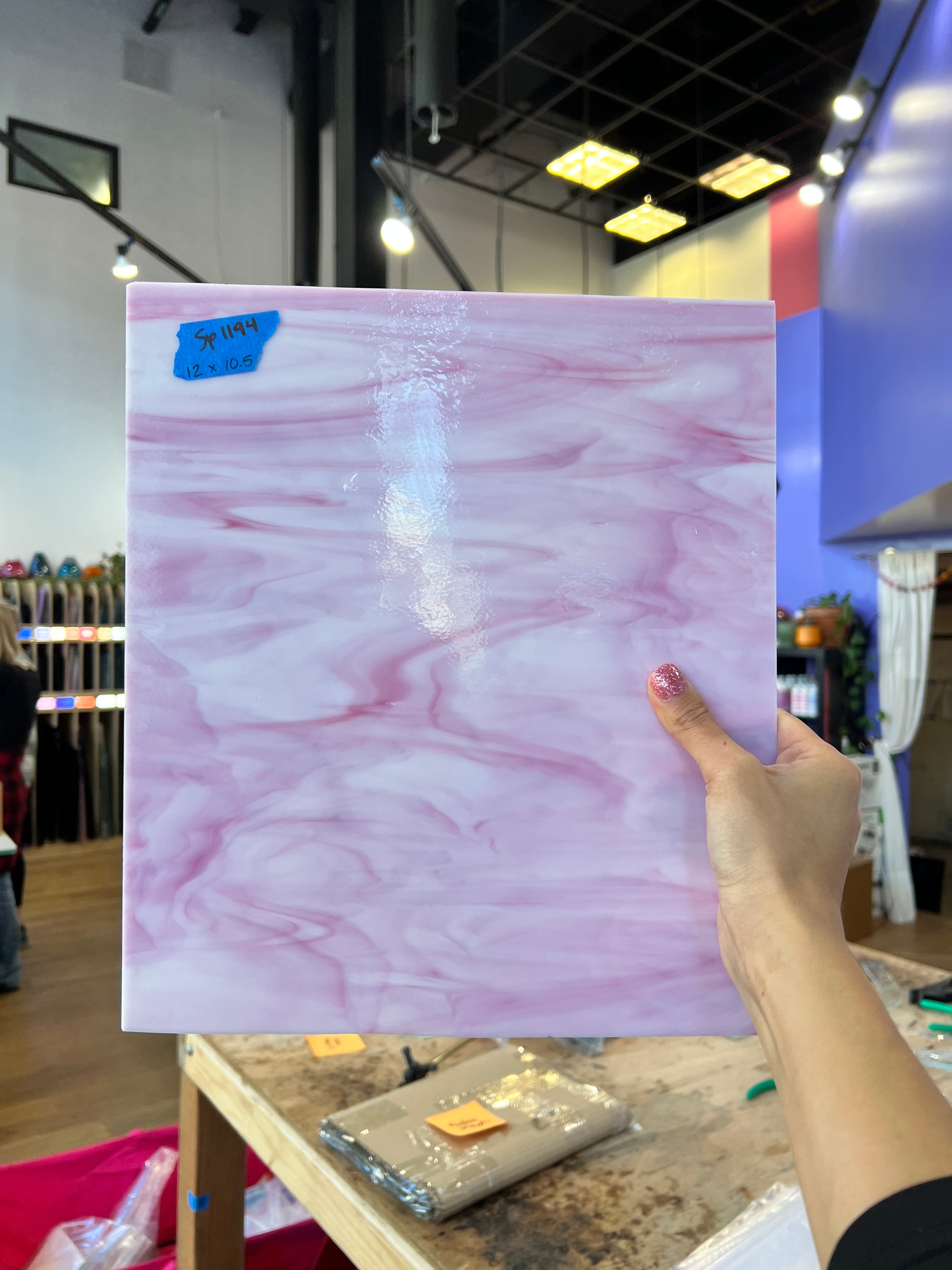 Solid Pink Wispy Spectrum Sheet Glass Colorado Glassworks   
