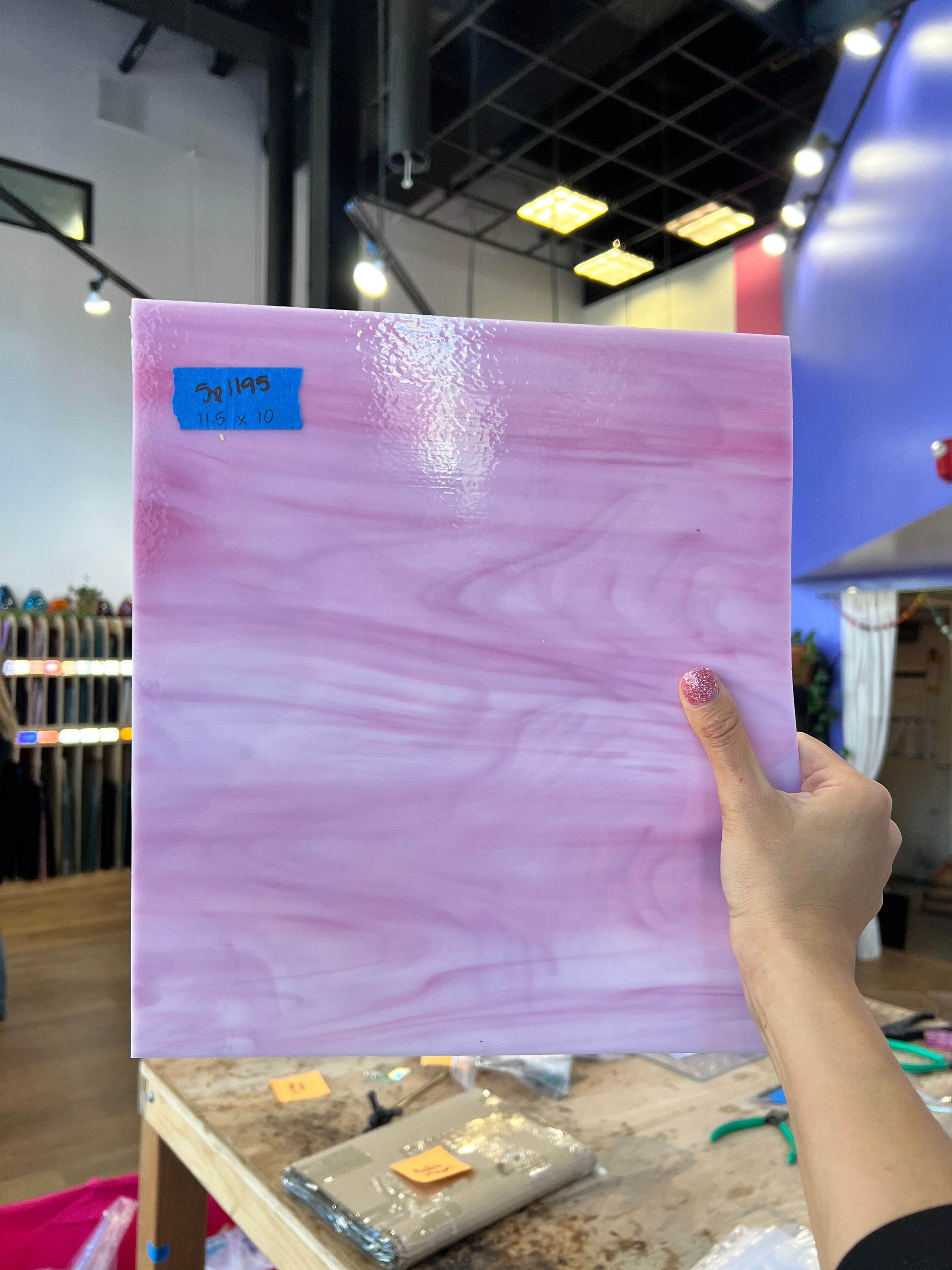 Solid Pink Wispy Spectrum Sheet Glass Colorado Glassworks   
