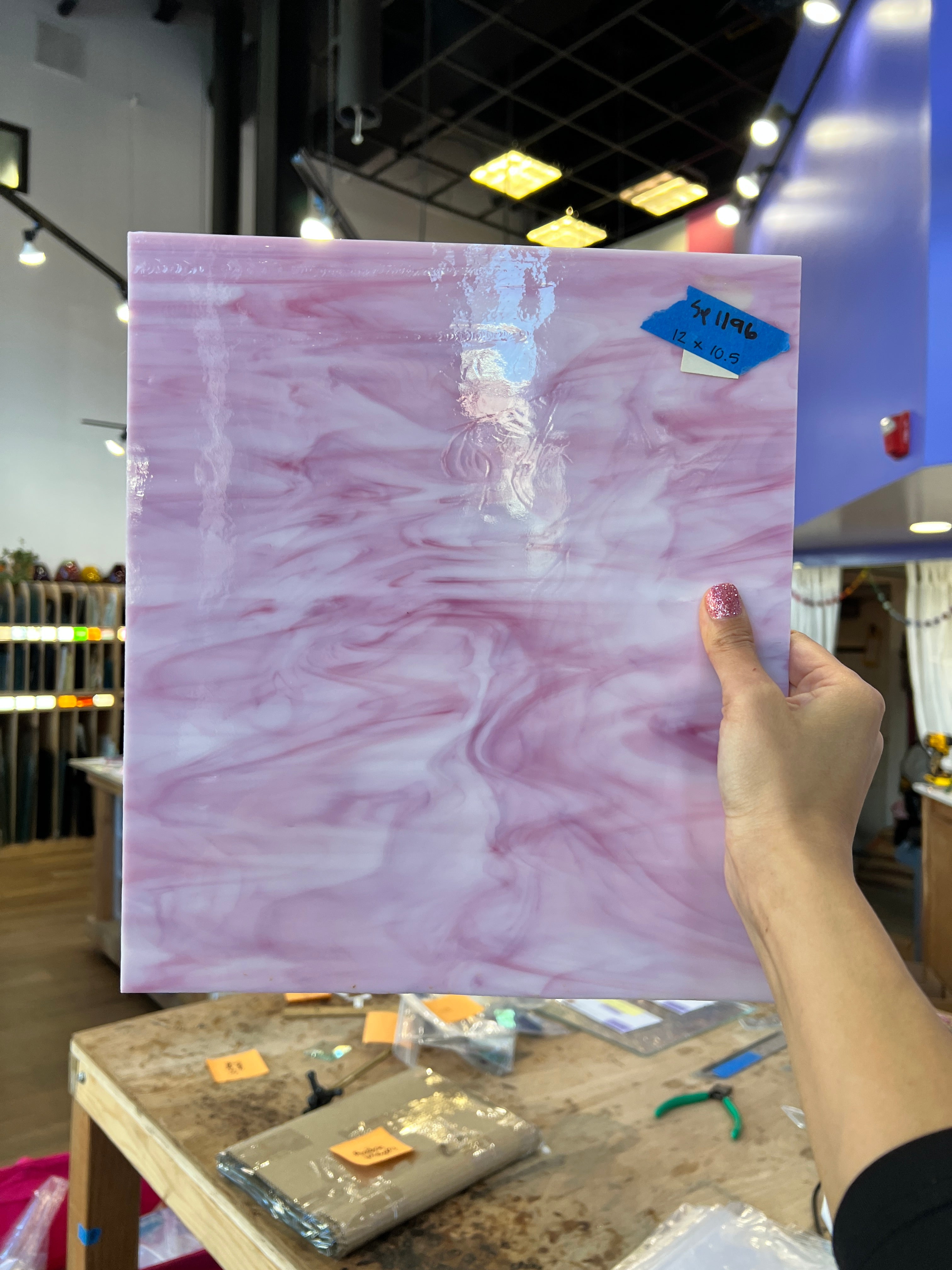 Solid Pink Wispy Spectrum Sheet Glass Colorado Glassworks   