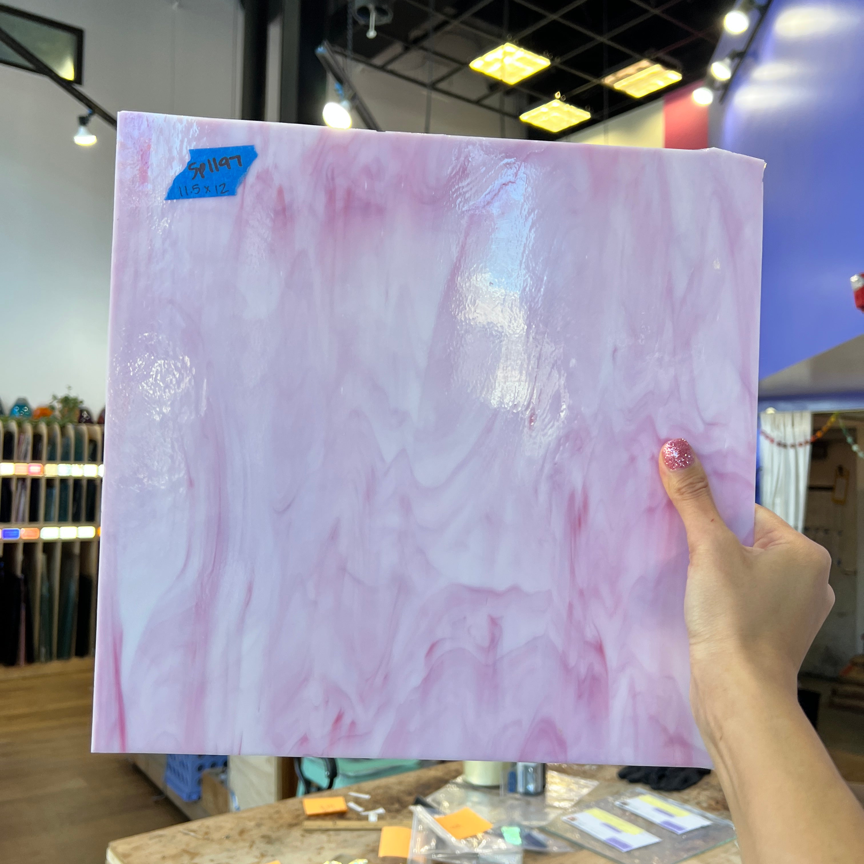 Solid Pink Wispy Spectrum Sheet Glass Colorado Glassworks   