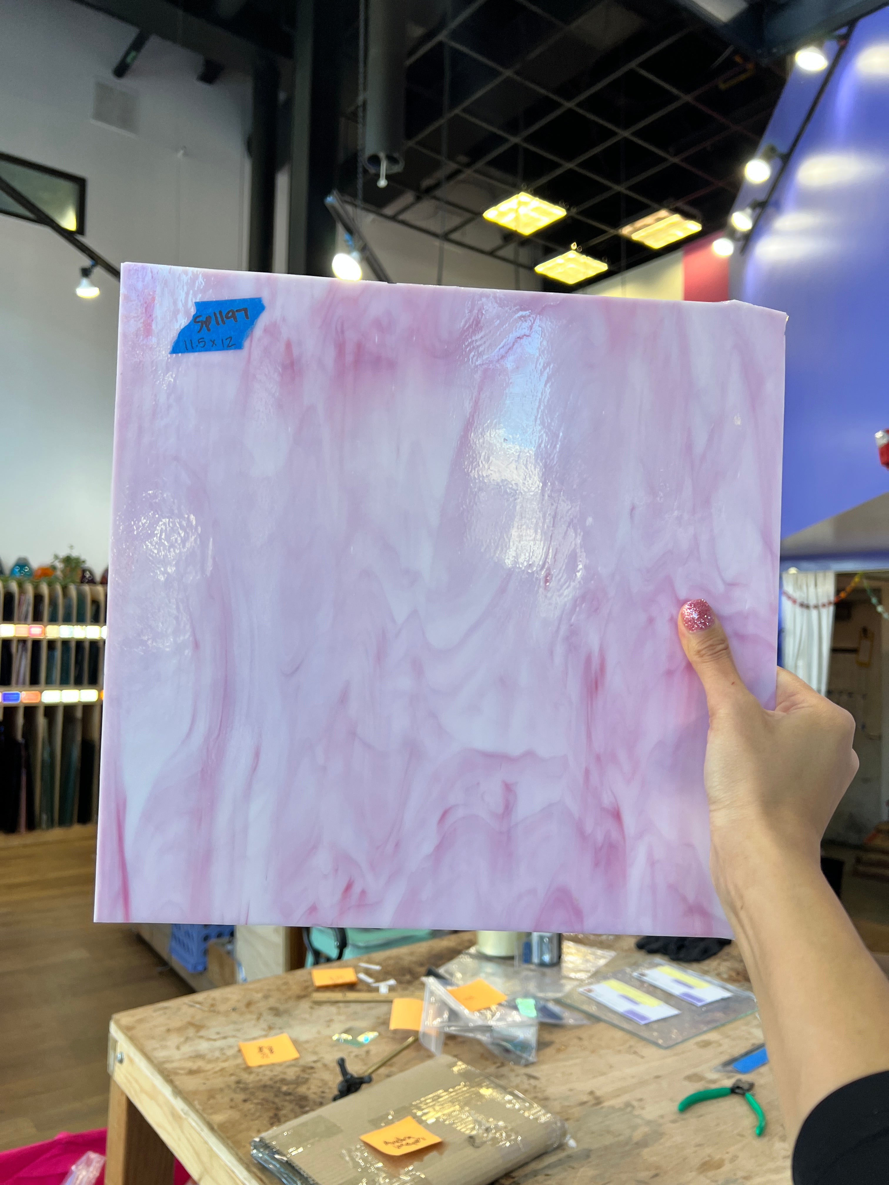 Solid Pink Wispy Spectrum Sheet Glass Colorado Glassworks   
