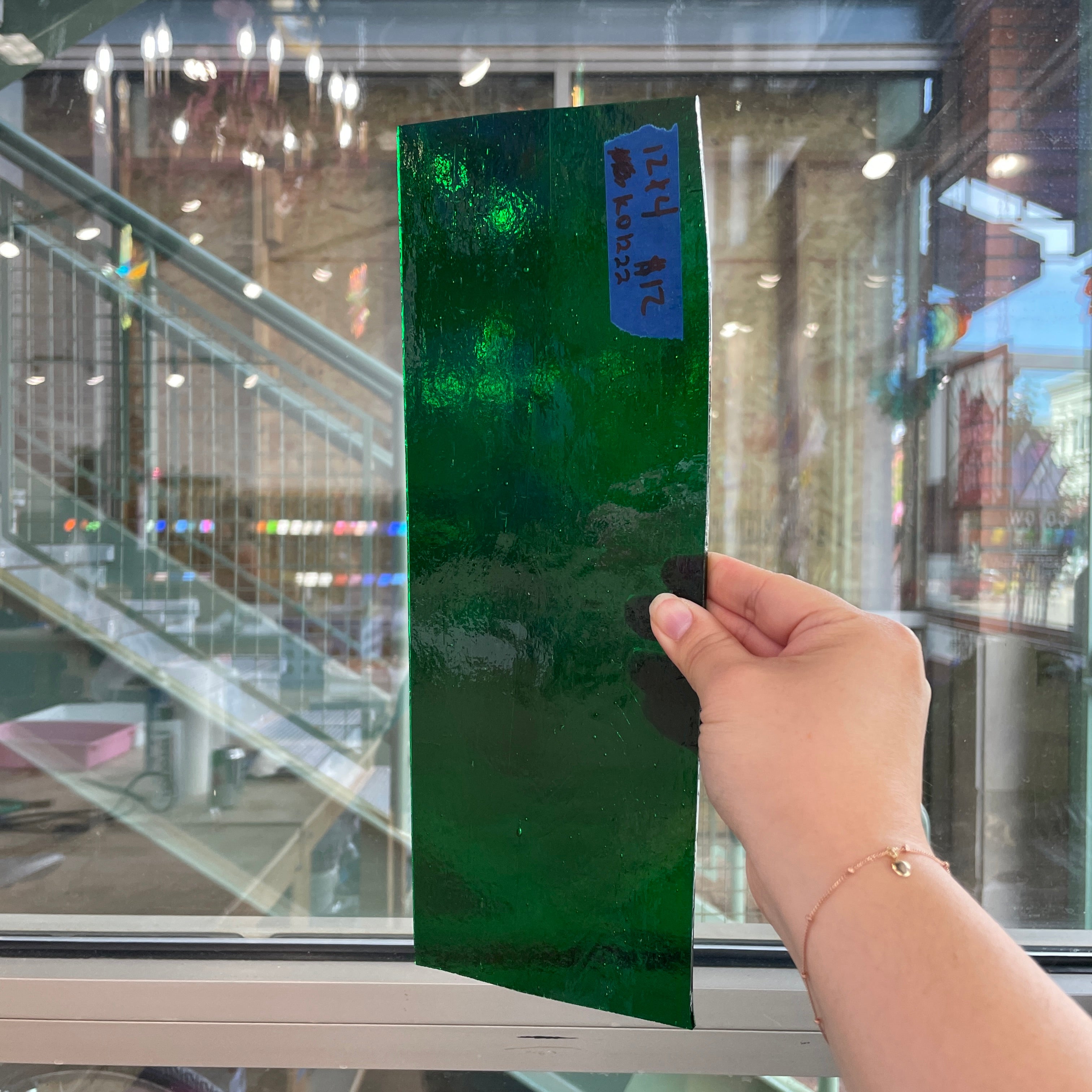 Forest Green Transparent Kokomo Sheet Glass Colorado Glassworks