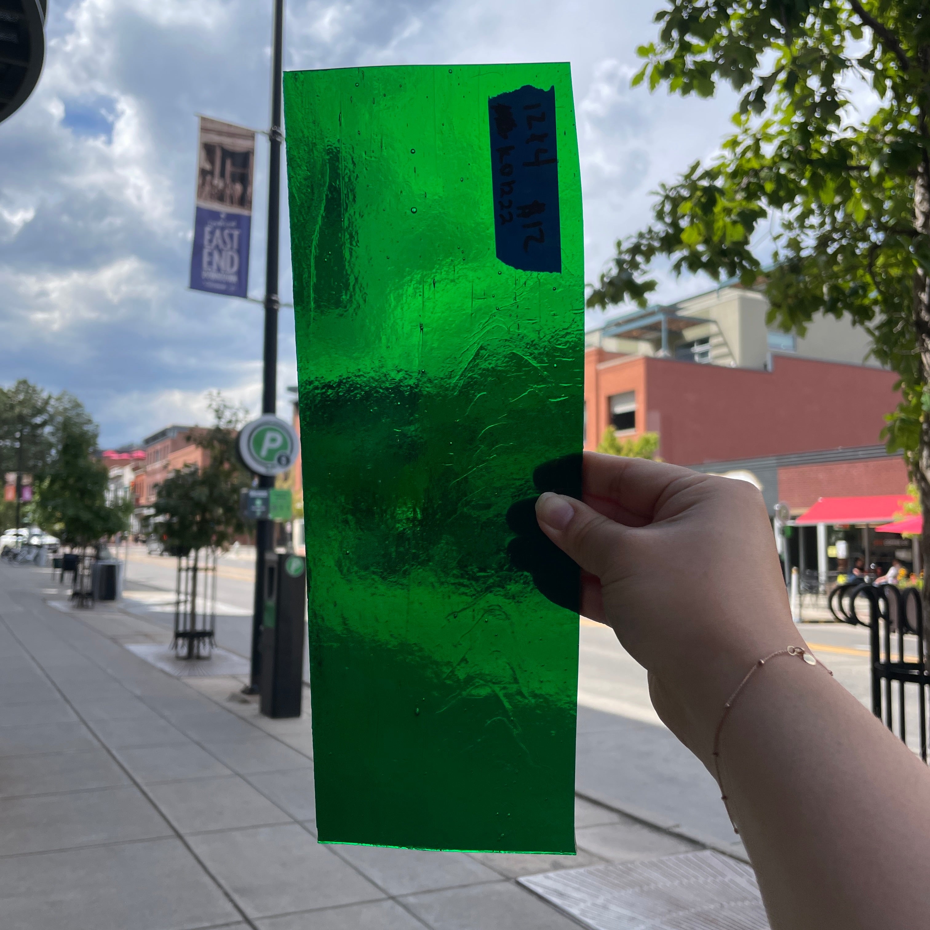 Forest Green Transparent Kokomo Sheet Glass Colorado Glassworks