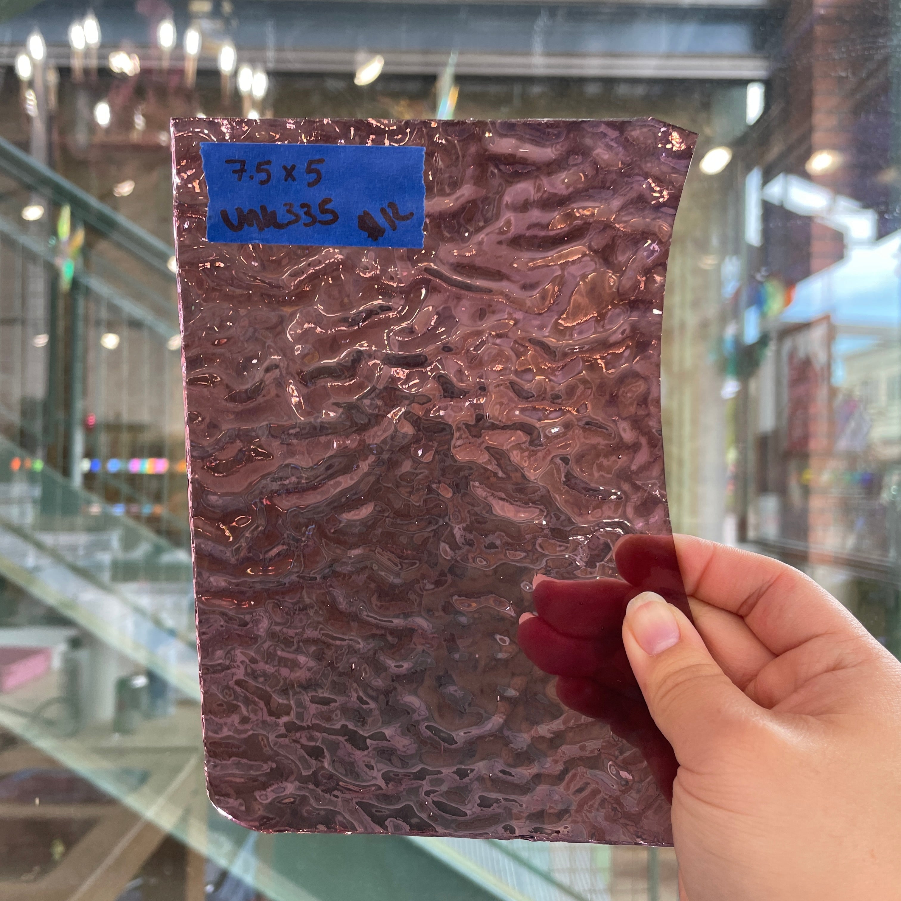 Purple Textured Transparent Sheet Glass Colorado Glassworks