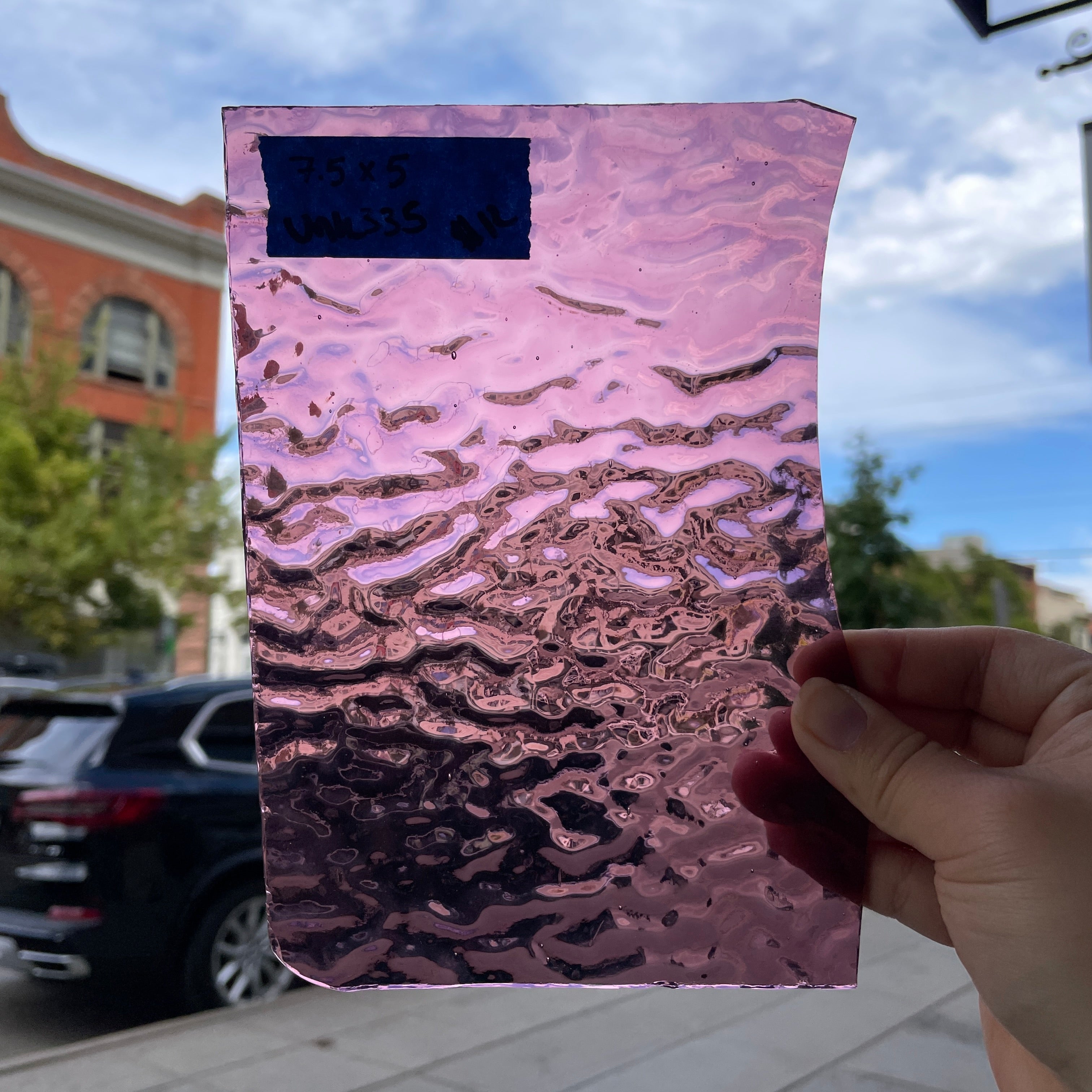 Purple Textured Transparent Sheet Glass Colorado Glassworks