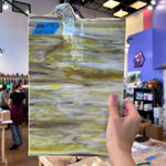 Green White and Brown Wispy Armstrong Sheet Glass Colorado Glassworks   