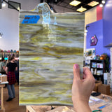 Green White and Brown Wispy Armstrong Sheet Glass Colorado Glassworks   