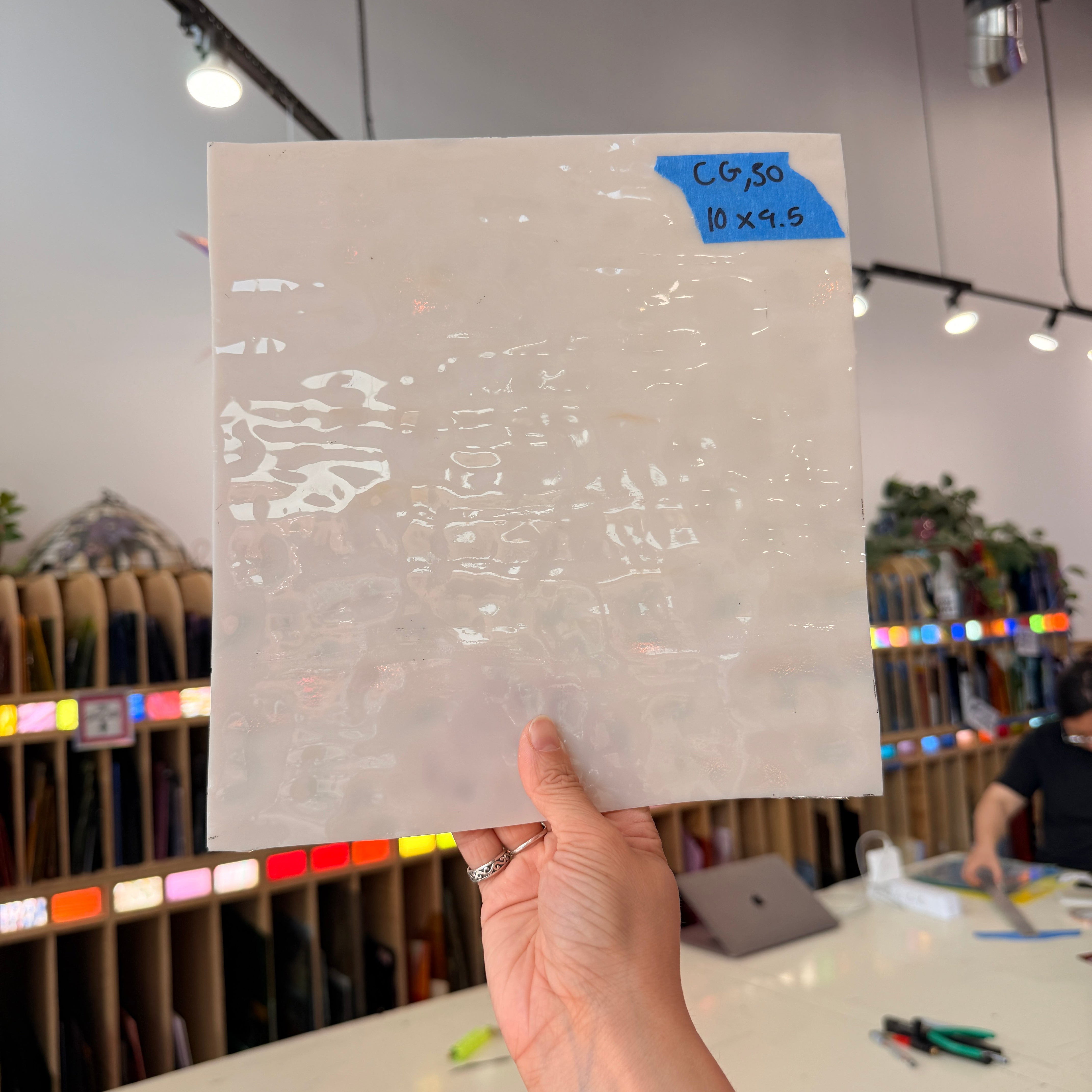 Light Pink Smooth Mottled Sheet Glass Colorado Glassworks