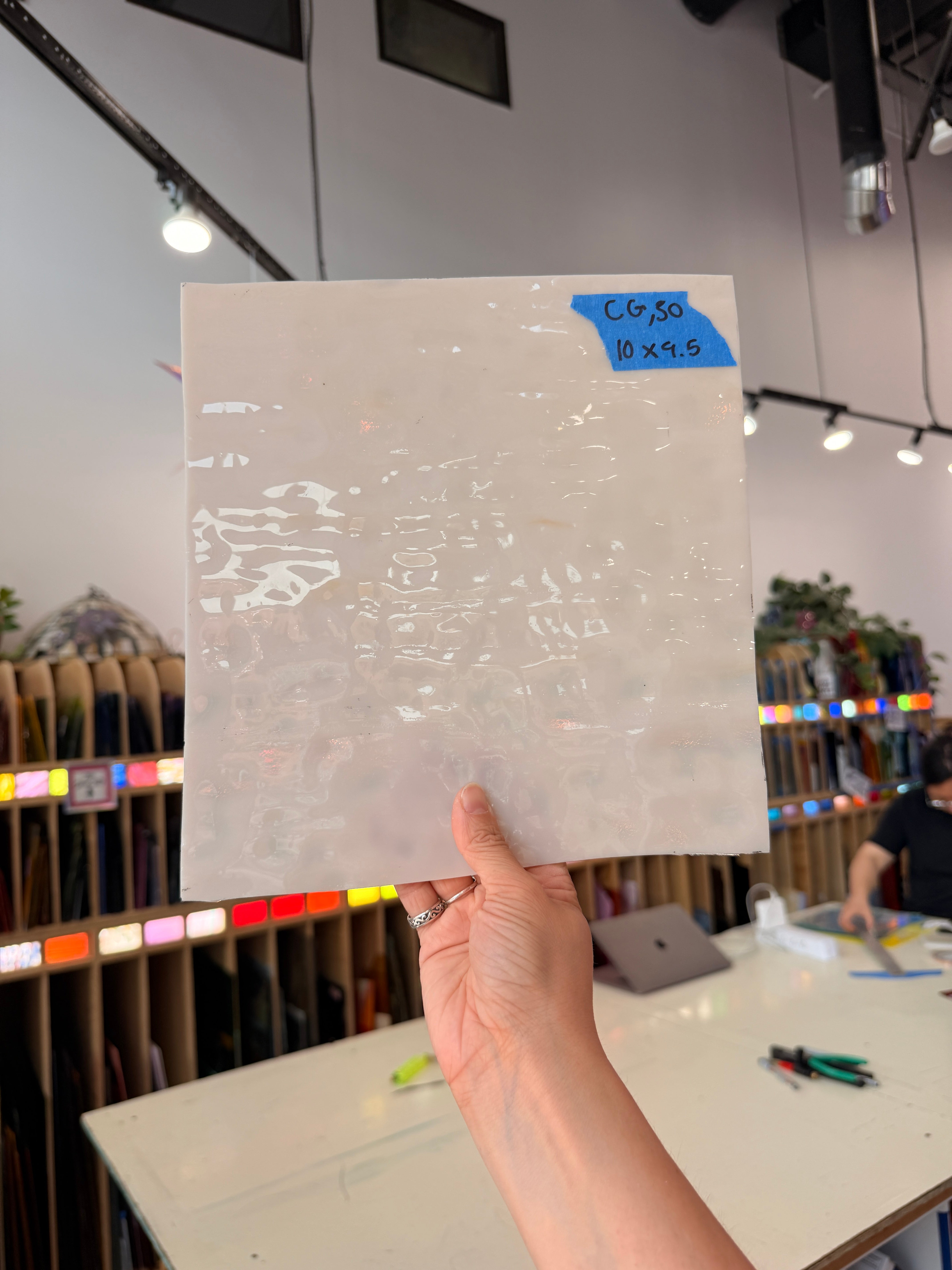 Light Pink Smooth Mottled Sheet Glass Colorado Glassworks