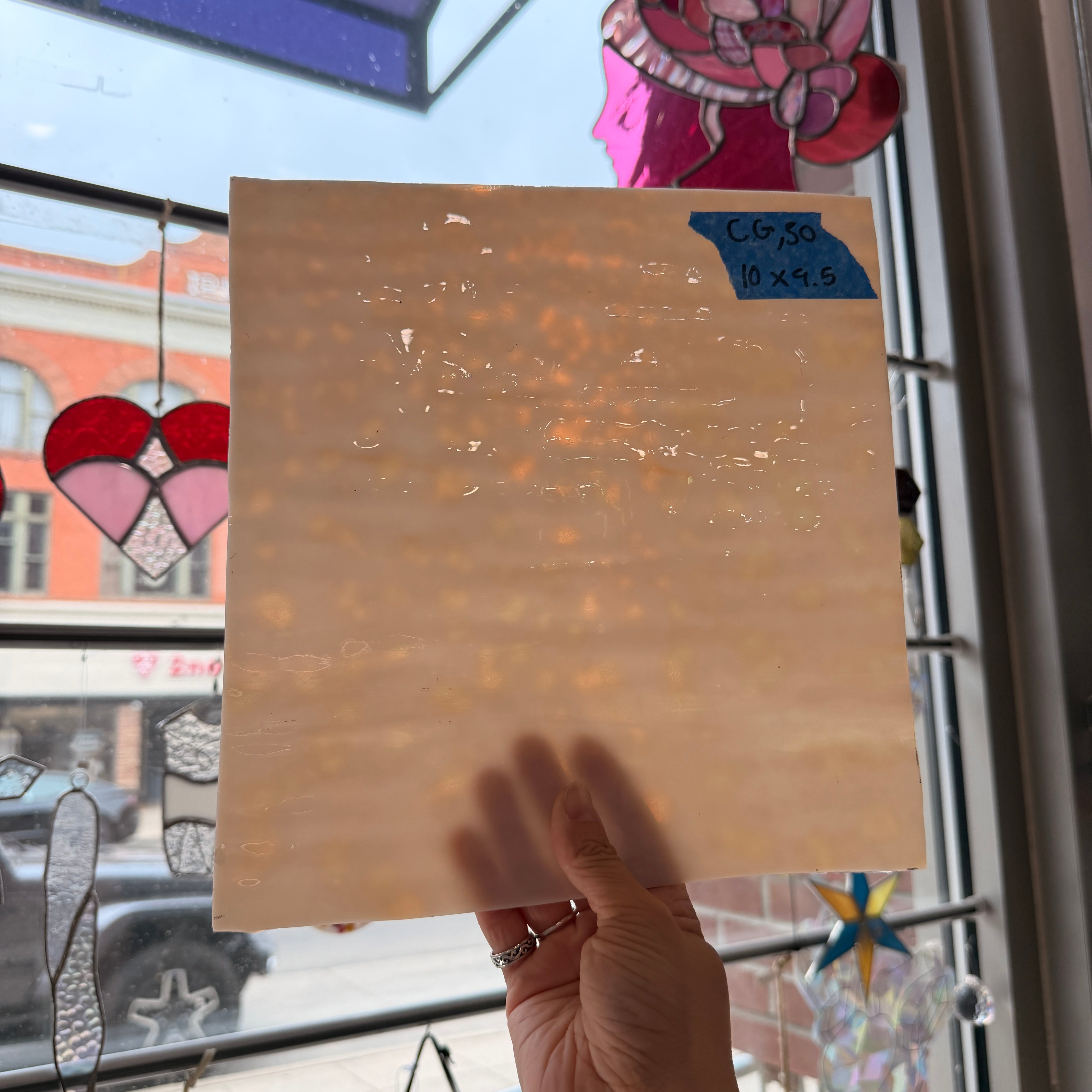 Light Pink Smooth Mottled Sheet Glass Colorado Glassworks