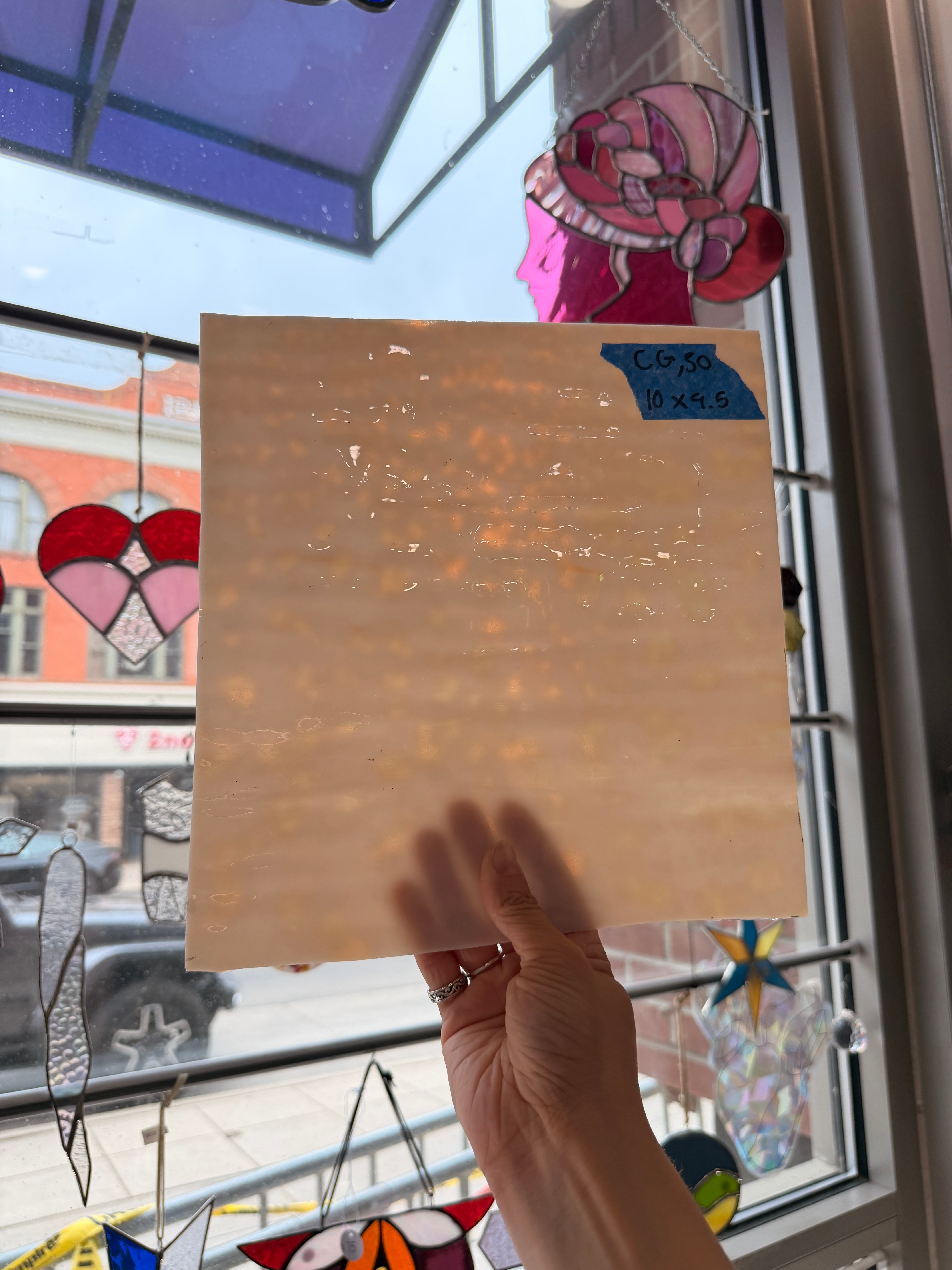 Light Pink Smooth Mottled Sheet Glass Colorado Glassworks