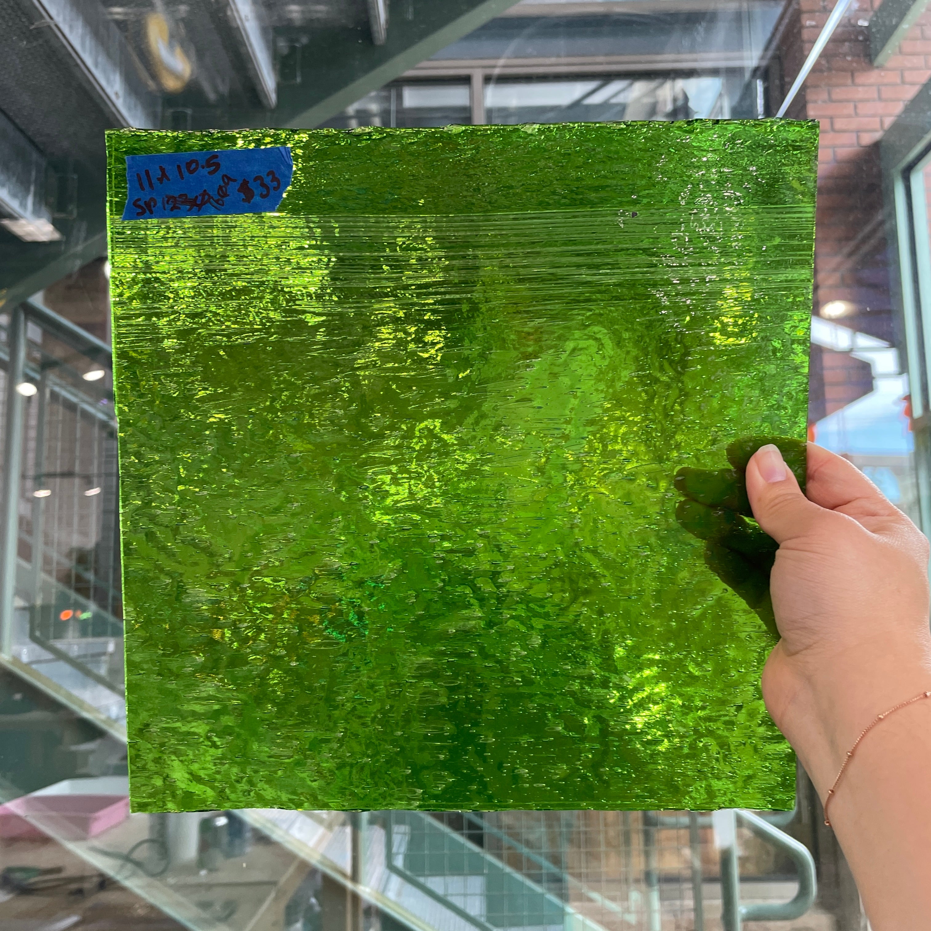 Lime Green Transparent Spectrum Sheet Glass Colorado Glassworks