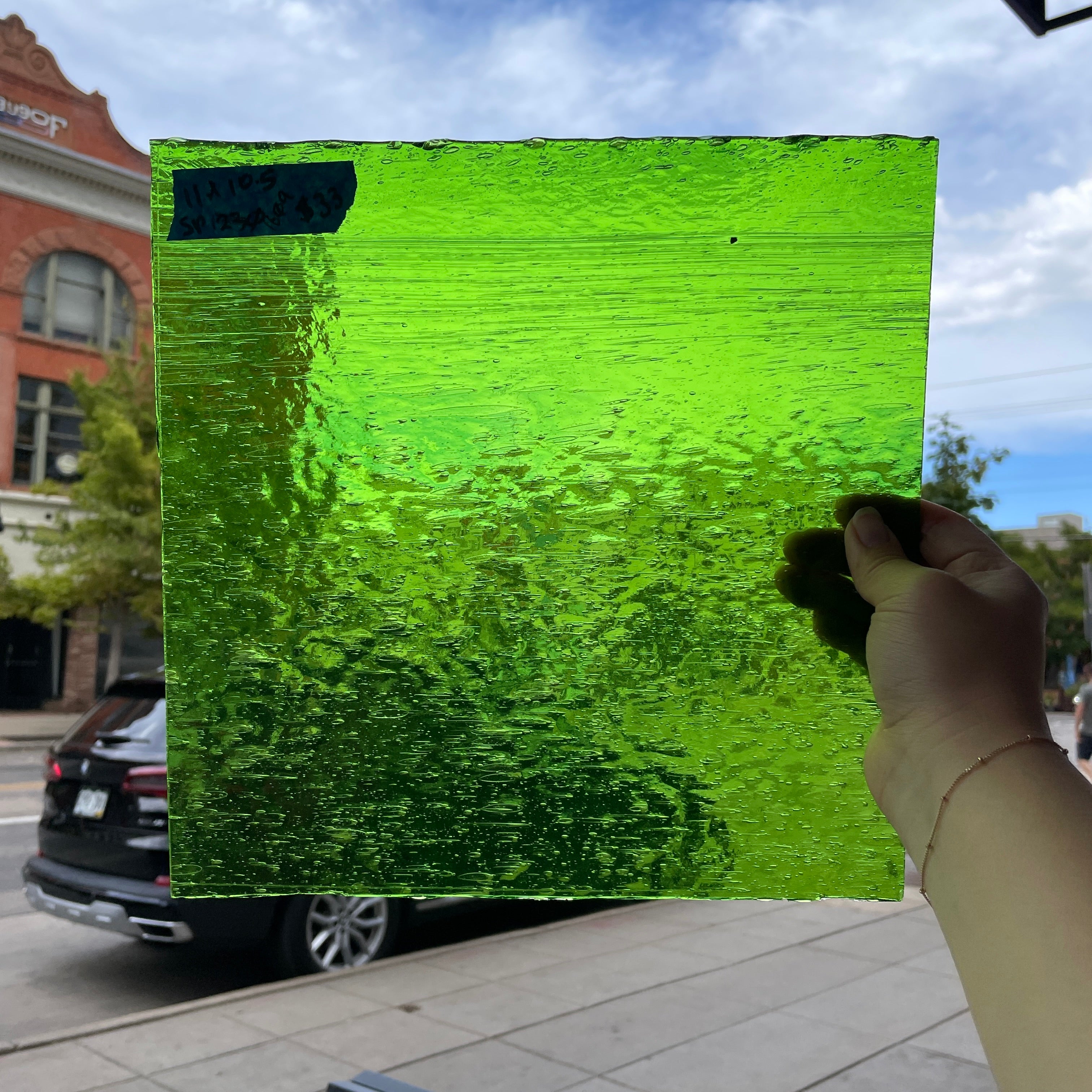 Lime Green Transparent Spectrum Sheet Glass Colorado Glassworks