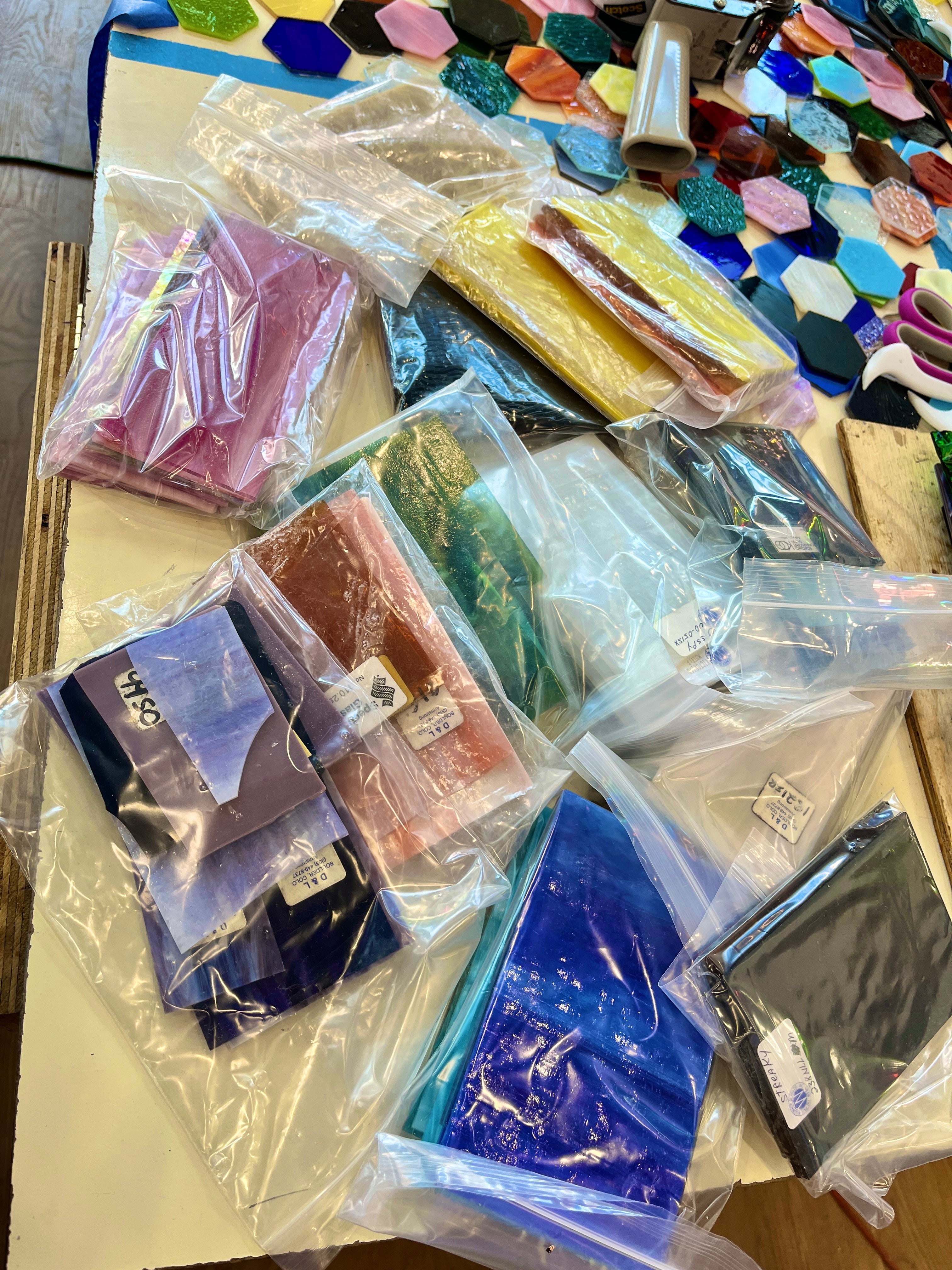 Mixed Sample Mystery Slice Scrap Bags - Multiple Colors Available!! Sheet Glass Monarch