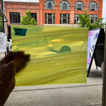 Lamberts Mouth Blown Lamberts Lemon Yellow & White S4 Sheet Glass Colorado Glassworks   