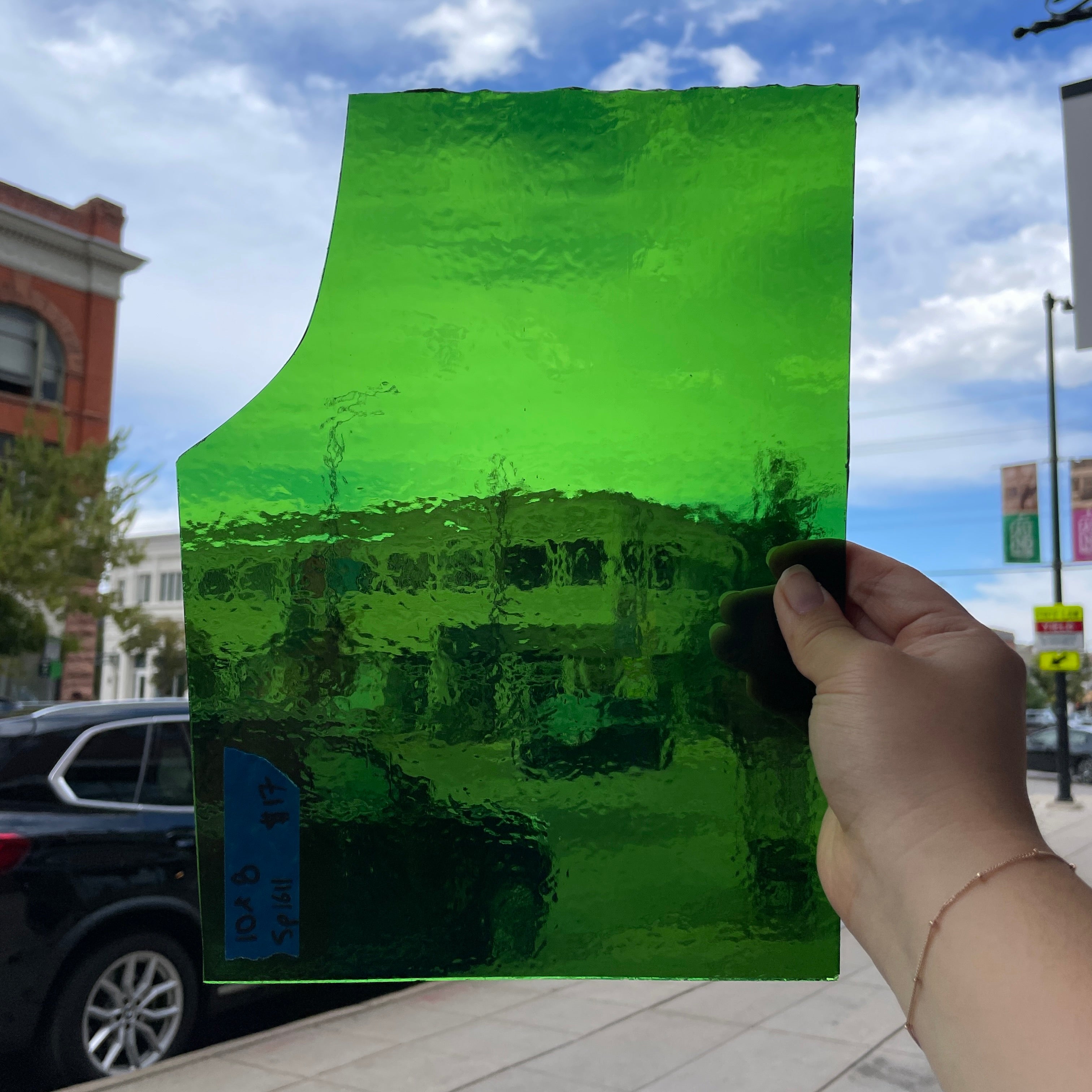 Medium Green Transparent Spectrum Sheet Glass Colorado Glassworks