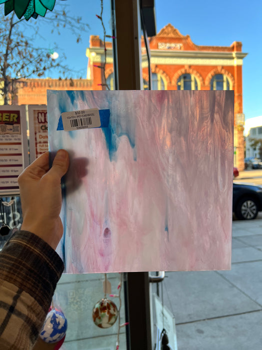 Blue Pink Wispy Kokomo Sheet Glass Colorado Glassworks