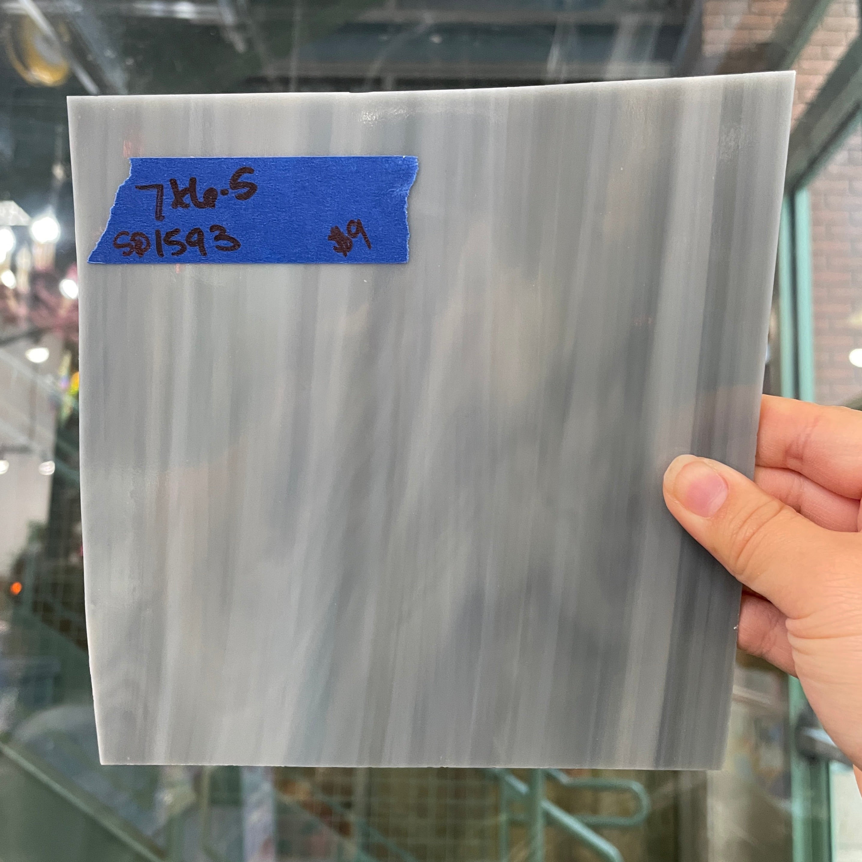 Mixed Gray Opaque Spectrum Sheet Glass Colorado Glass Works SP1593 (7x6.5in)