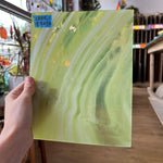 Lamberts Mouth Blown Lamberts Lemon Yellow & White S4 Sheet Glass Colorado Glassworks La114 (9.5x7.5in)  