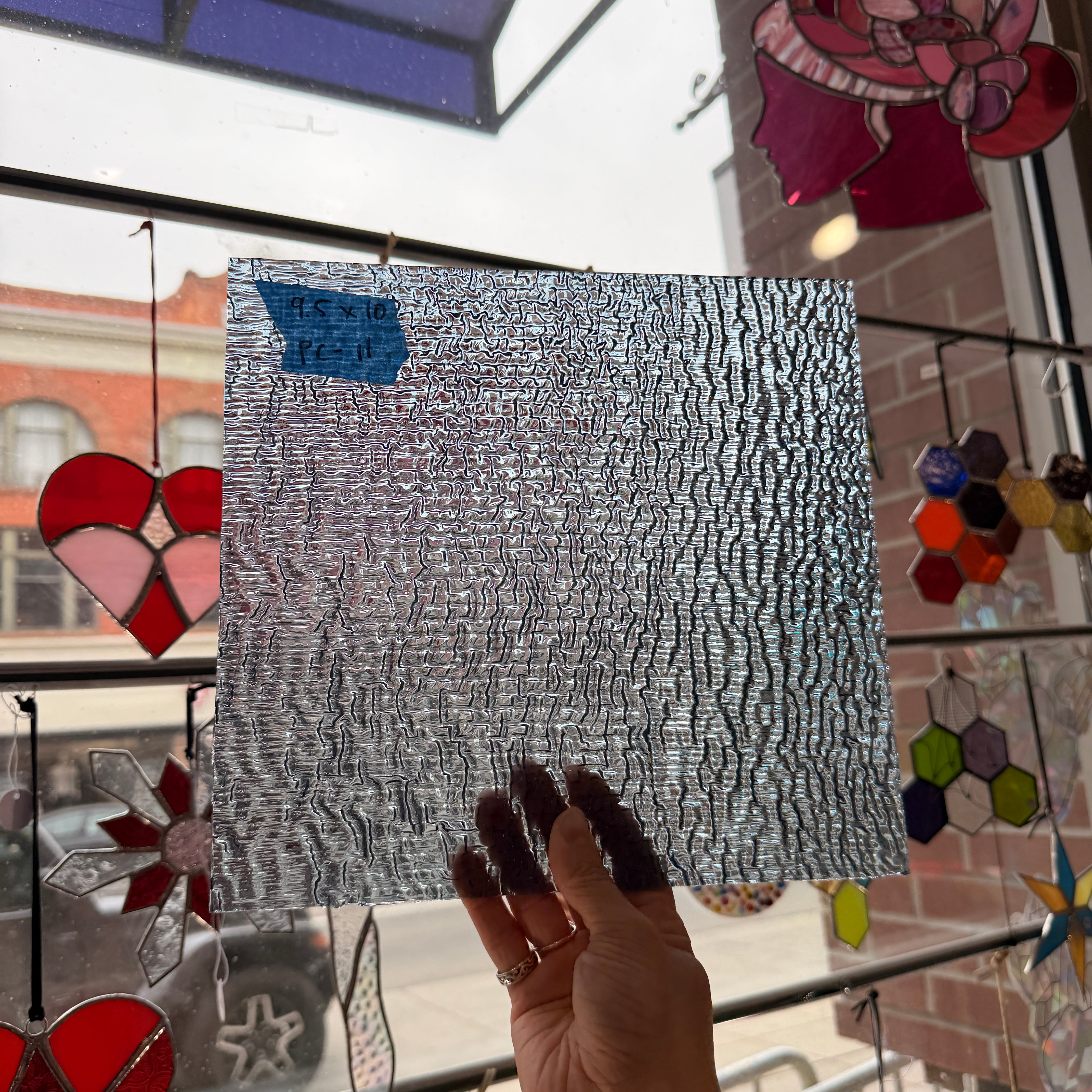 Vintage Rare Light Gray Blue Allegre Optimum Sheet Glass Colorado Glassworks