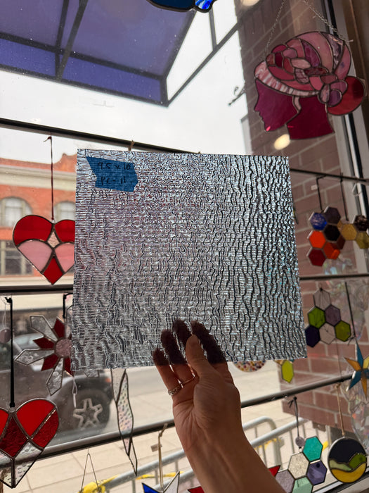 Vintage Rare Light Gray Blue Allegre Optimum Sheet Glass Colorado Glassworks