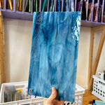 Yonder Blue Pearl Opal Oceanside Fusible 96 COE Sheet Glass Colorado Glassworks OS-YONDERBLUE-PO (12x6)