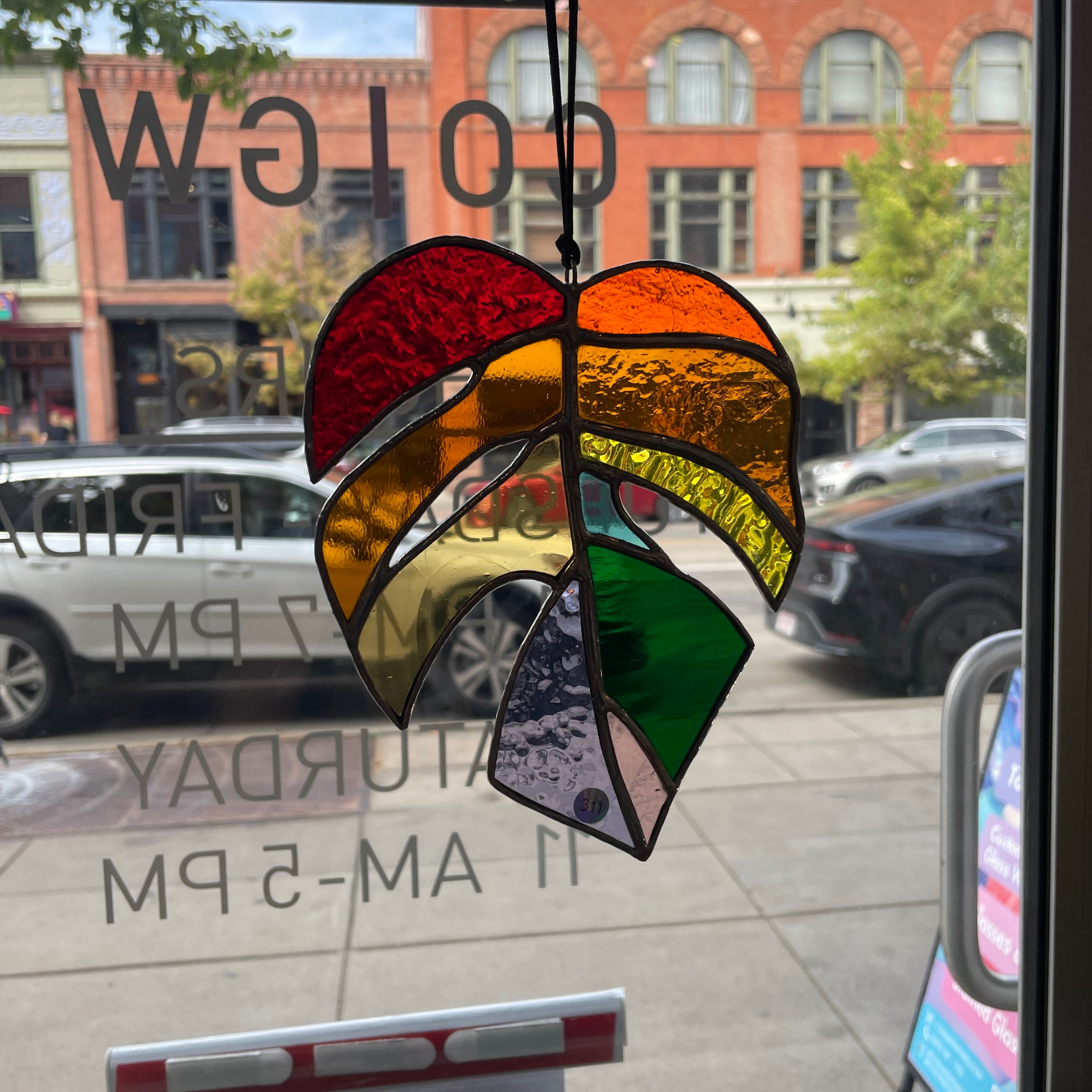 Pastel Rainbow Monstera Colorado Glass Works
