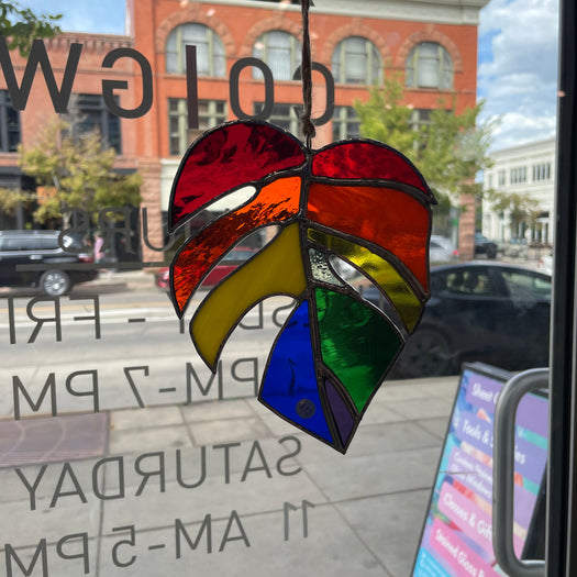 Vibrant Rainbow Monstera Colorado Glass Works