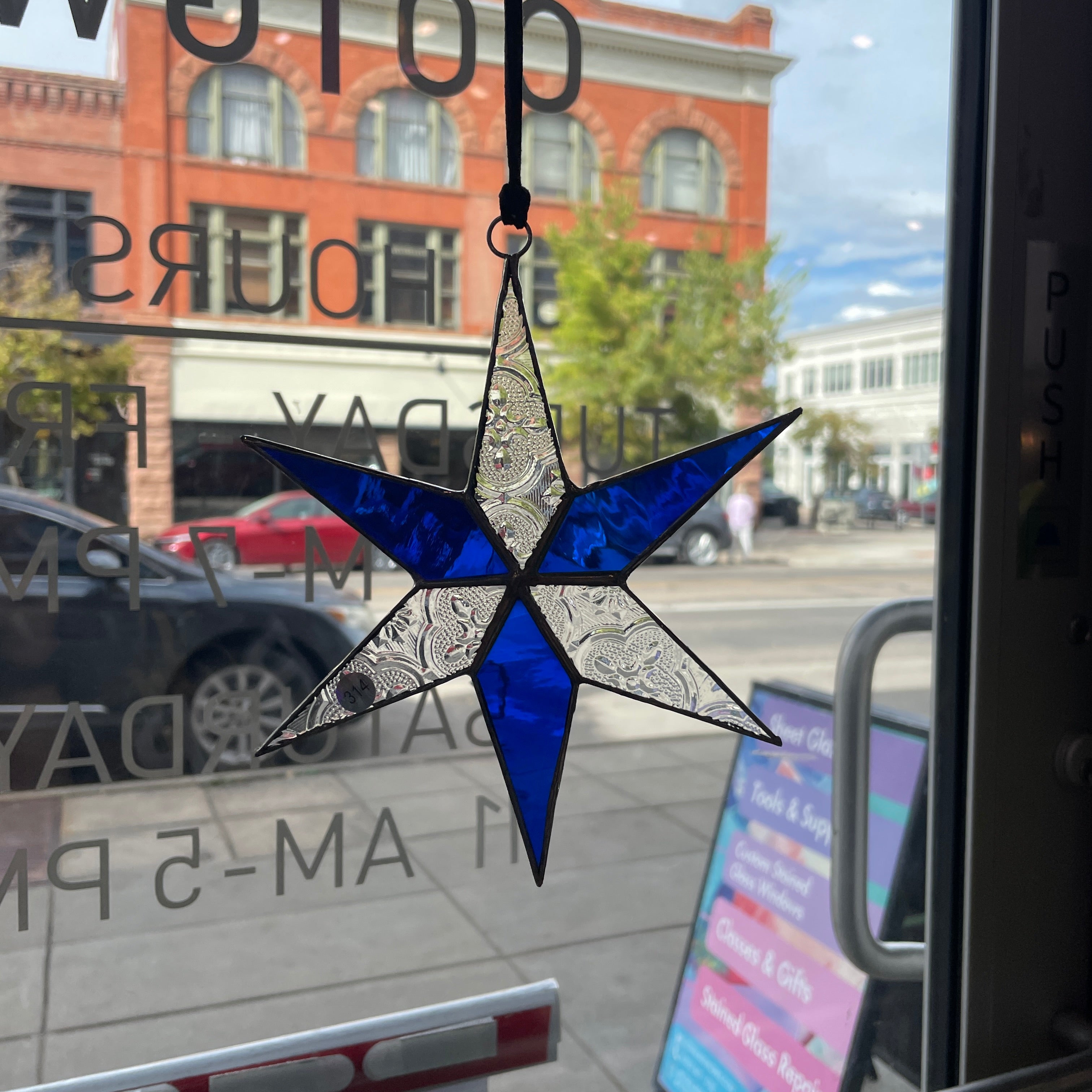 Blue and Clear Star Colorado Glass Works