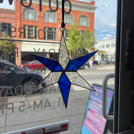 Blue and Clear Star Colorado Glass Works