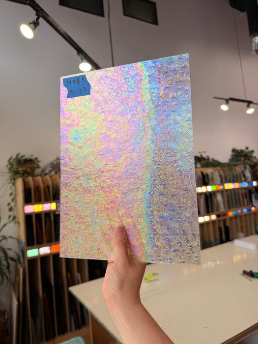 Iridescent Clear Rainbow Florentine Wissmach Sheet Glass Colorado Glass Works PC33 (12x8.5in)
