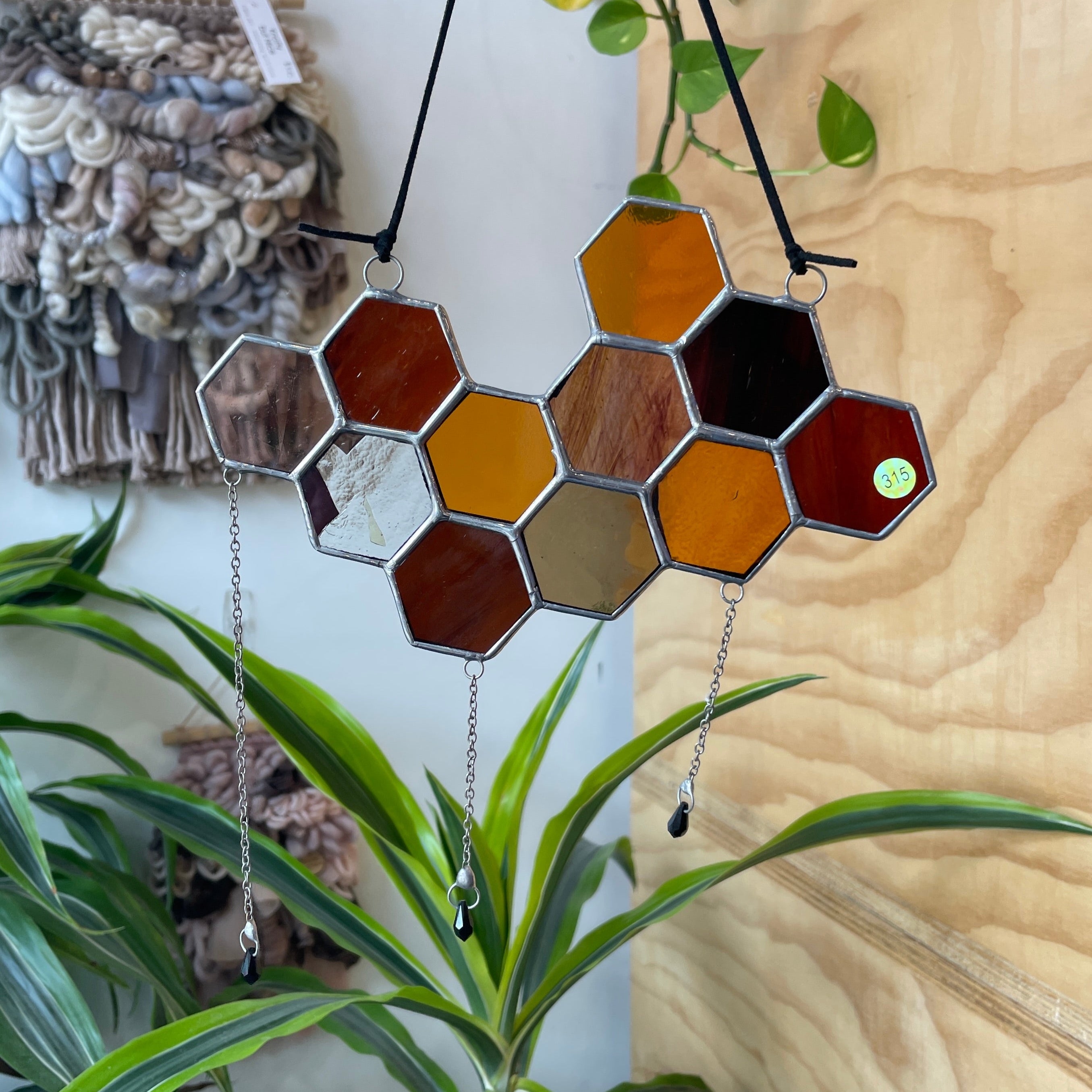 Warm Earth-Toned Honeycomb Piece Colorado Glass Works