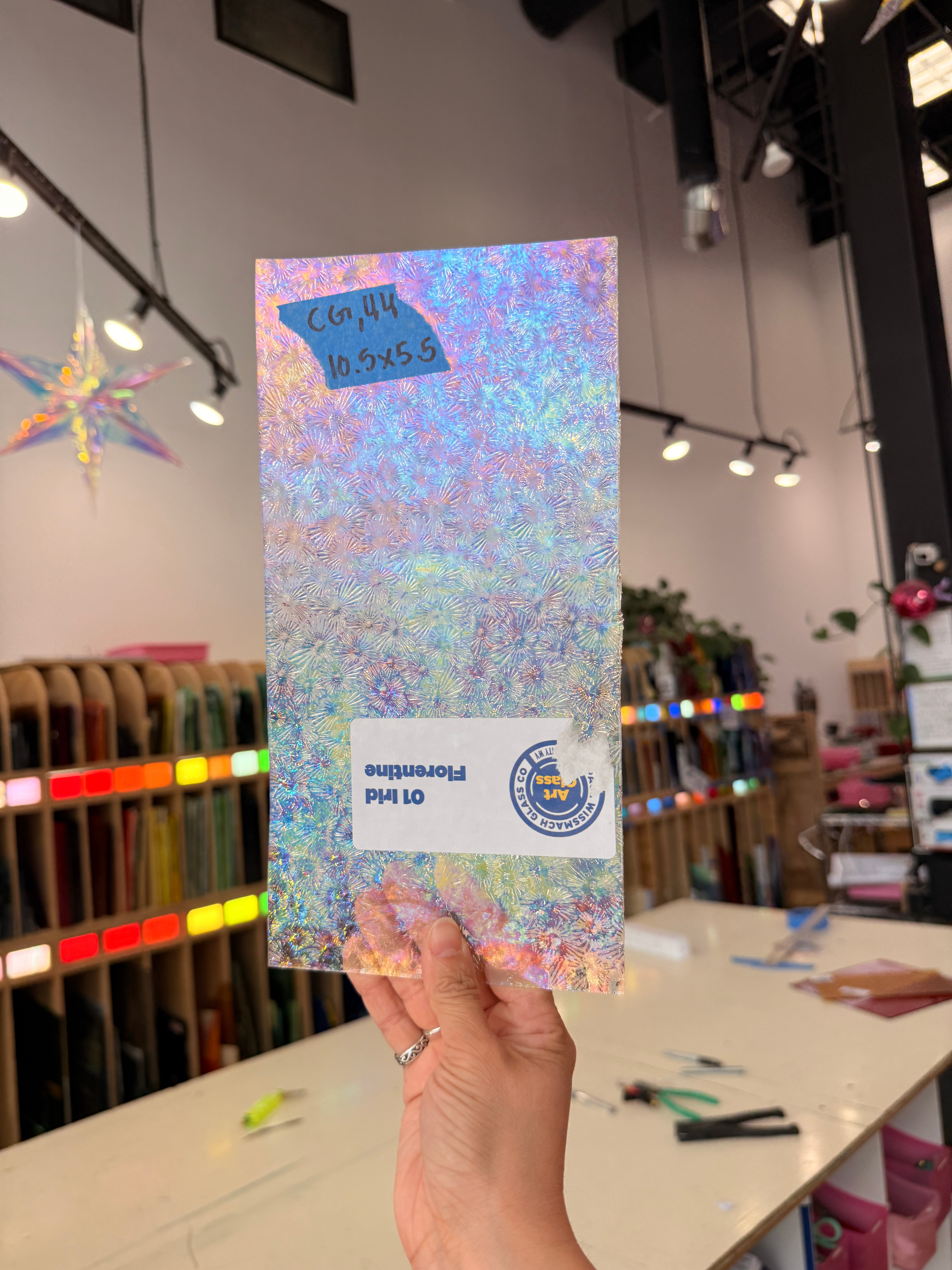 Iridescent Clear Rainbow Florentine Wissmach