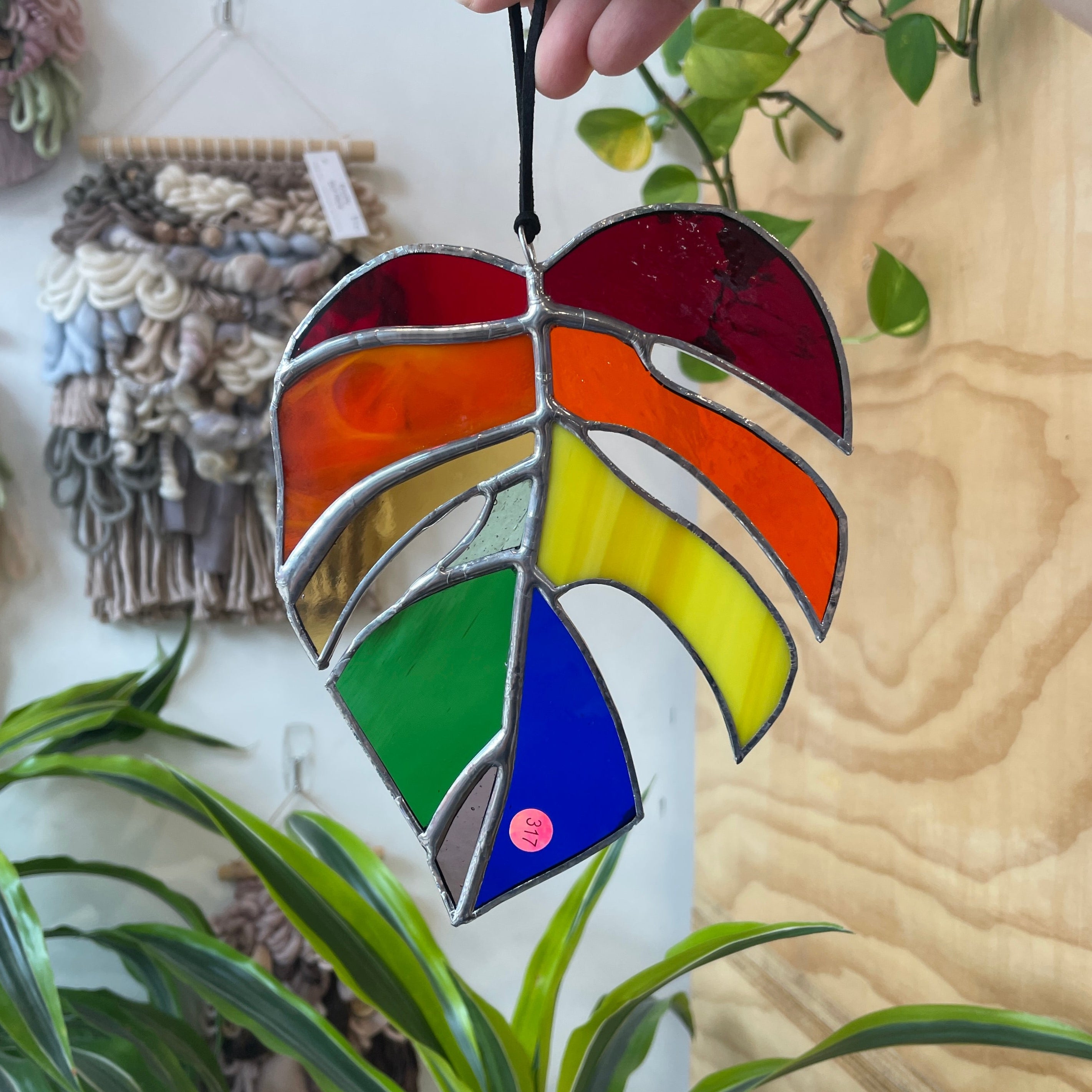 Vibrant Rainbow Monstera Colorado Glass Works
