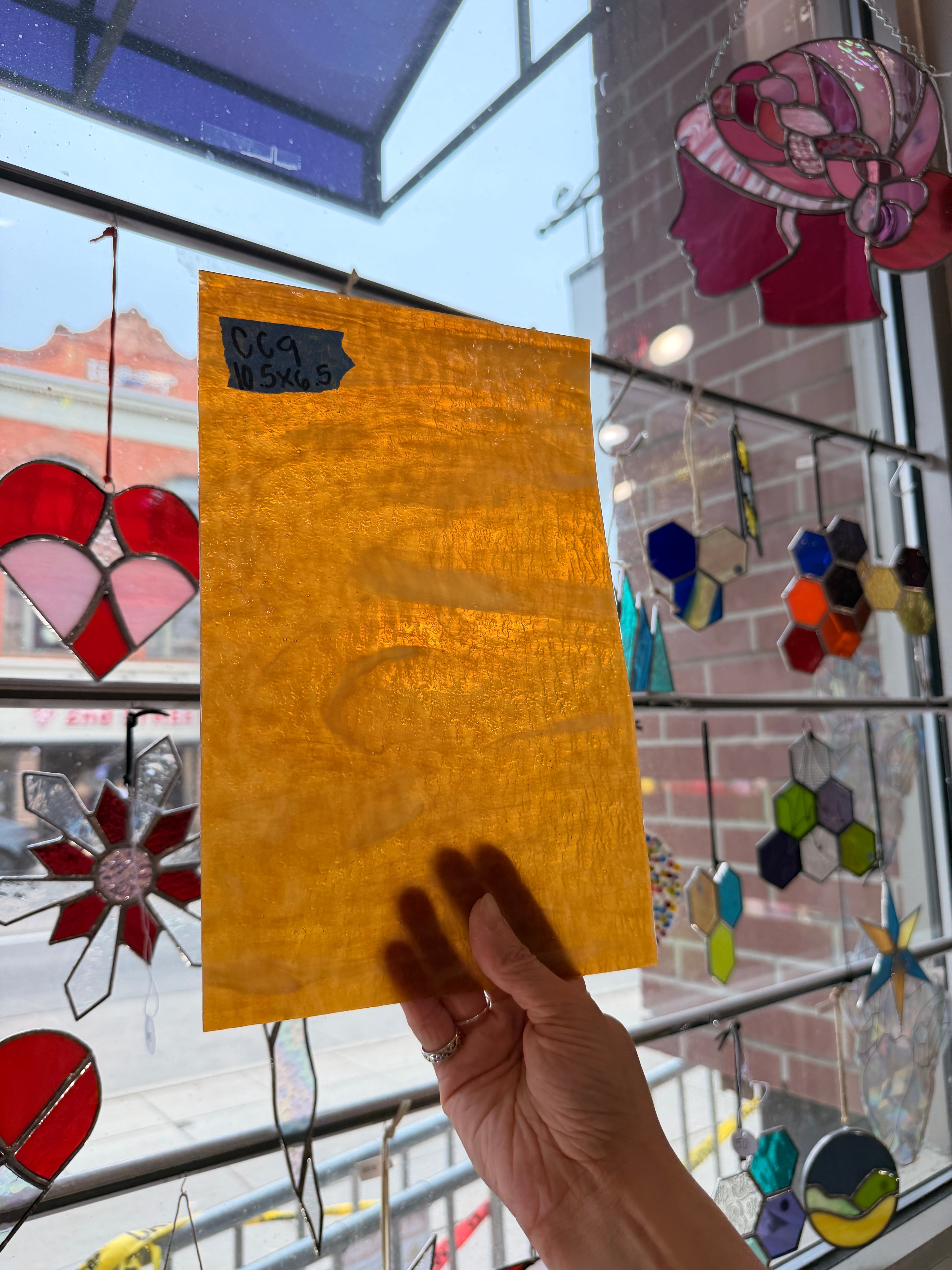 Amber White Wispy Granite Spectrum Sheet Glass Colorado Glassworks