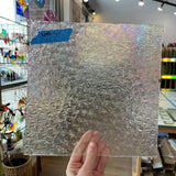 Iridescent Clear Florentine Wissmach Sheet Glass Colorado Glass Works WM-CLEAR-FLORENTINE-I (12x12in)
