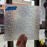 Iridescent Clear Florentine Wissmach Sheet Glass Colorado Glass Works