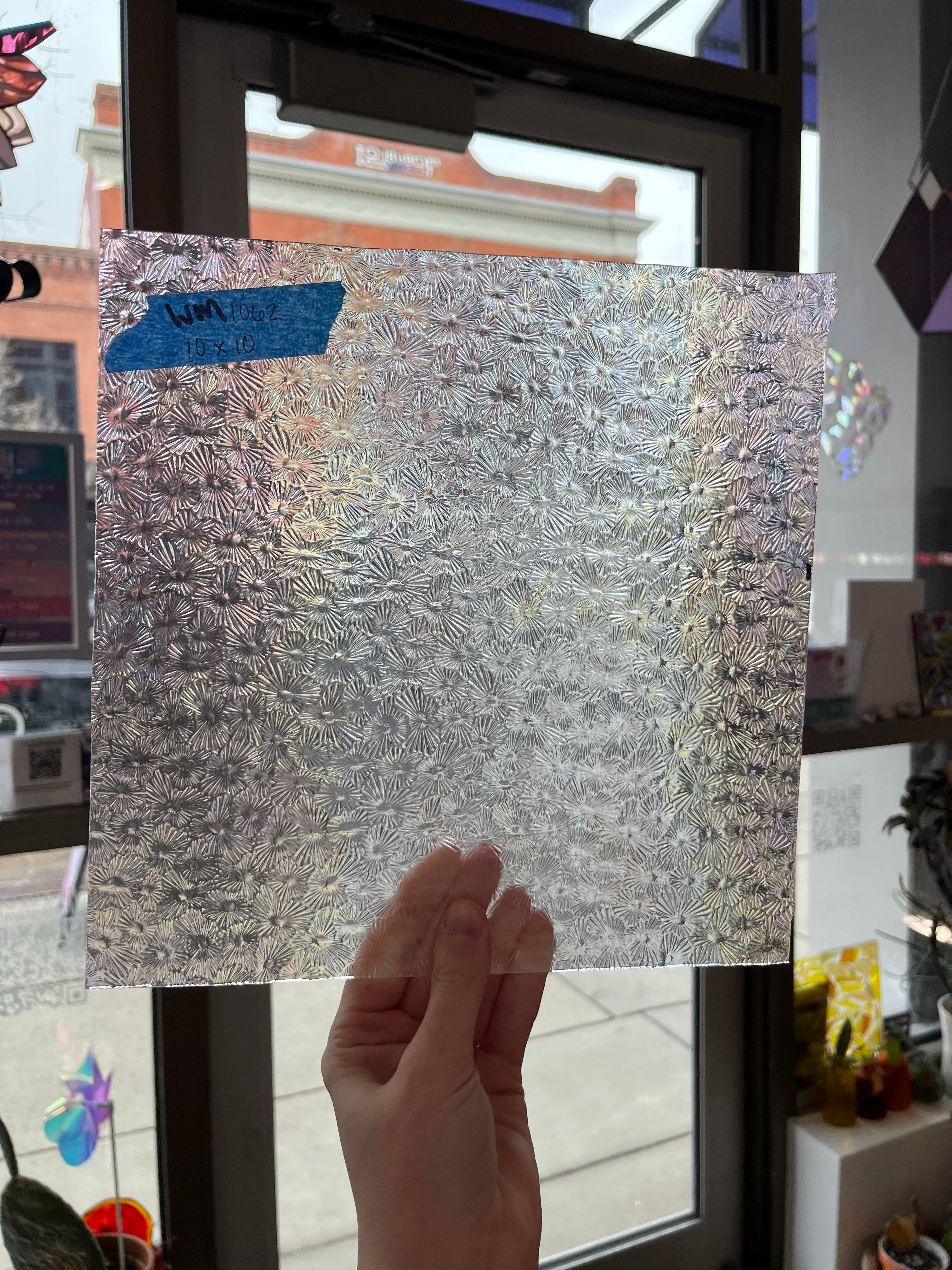 Iridescent Clear Florentine Wissmach Sheet Glass Colorado Glass Works