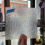 Iridescent Clear Florentine Wissmach Sheet Glass Colorado Glass Works