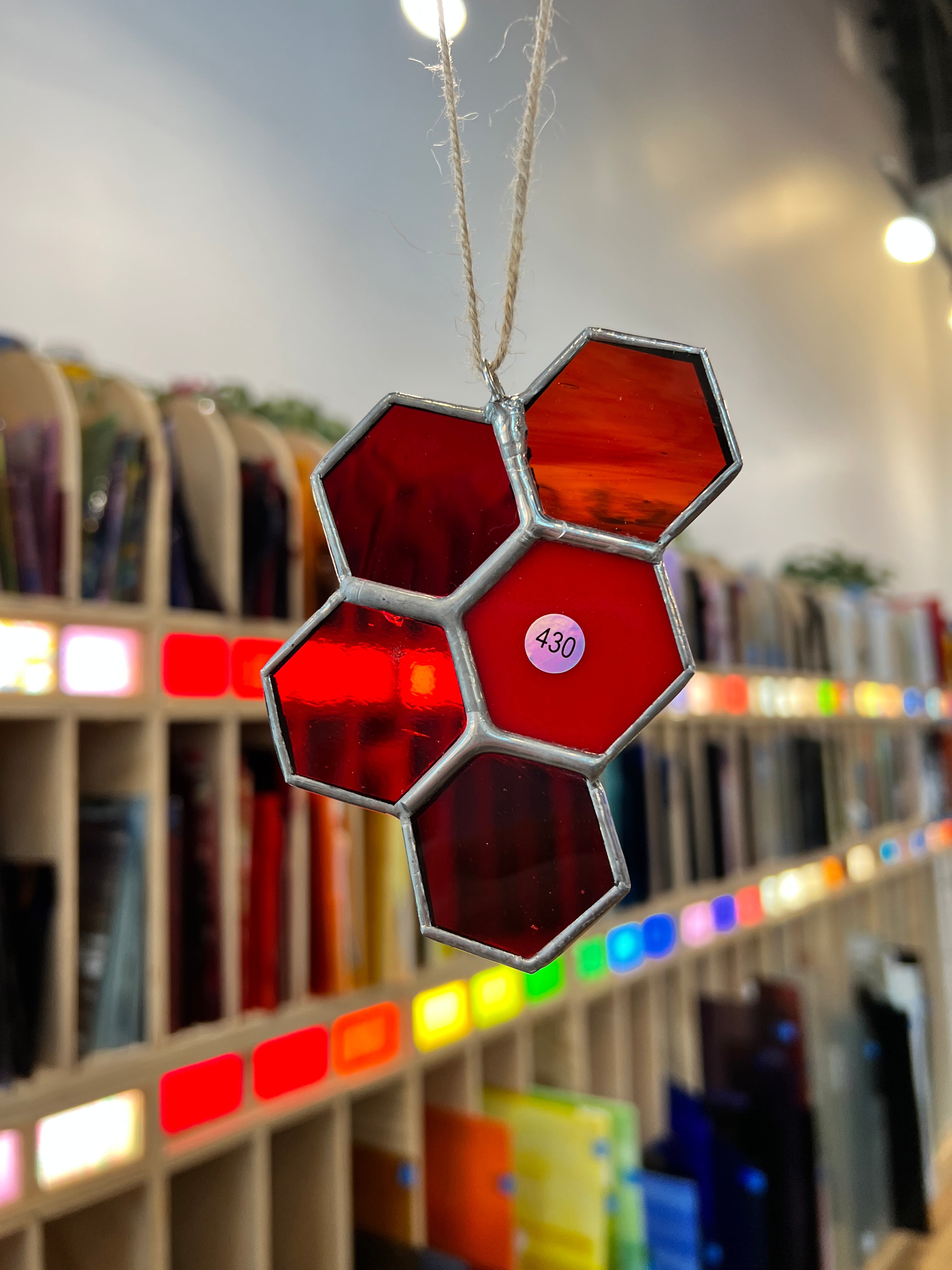 Red Honeycomb Cluster Colorado Glass Works
